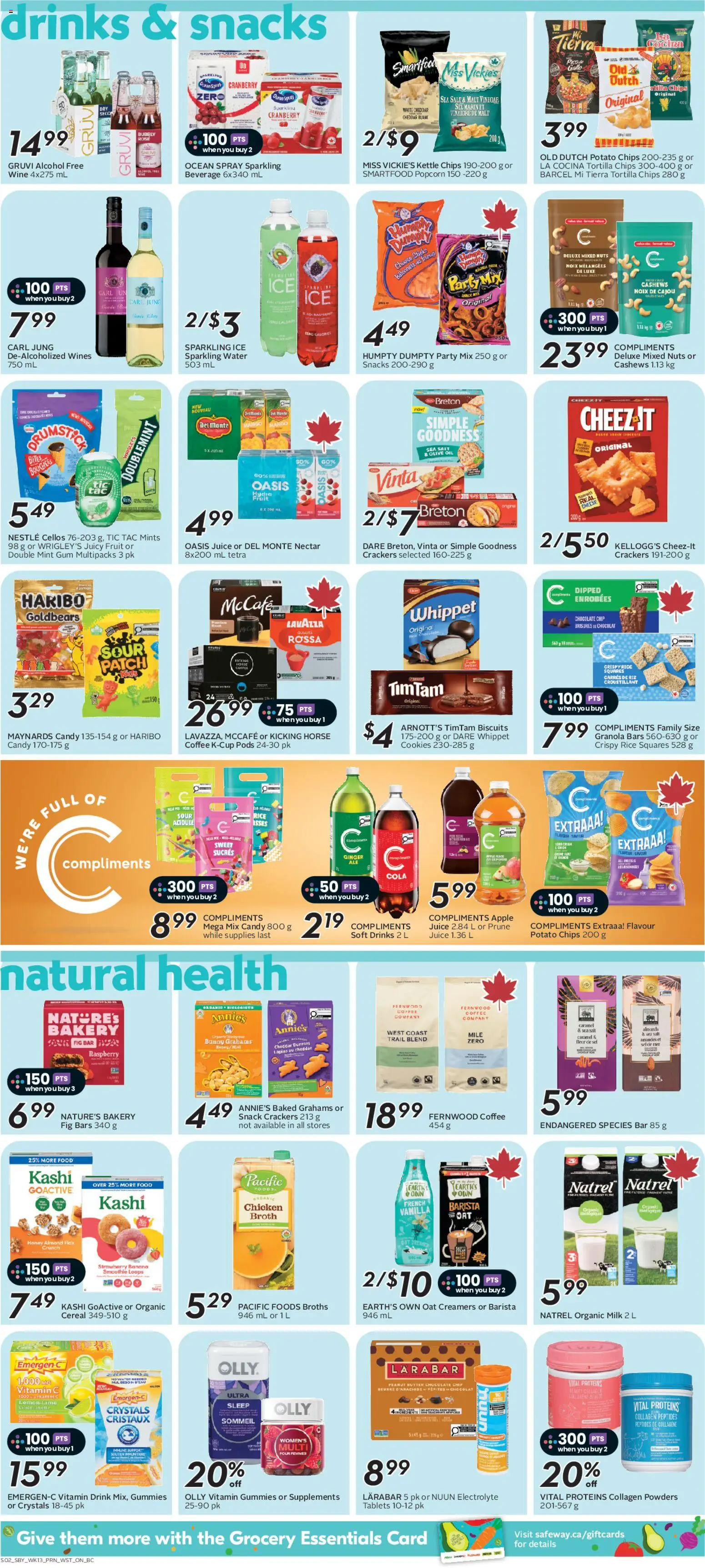 Safeway flyer valid from Jul 23, 2026 | Page: 10 | Products: Nuts, Drinks, Popcorn, Cheese