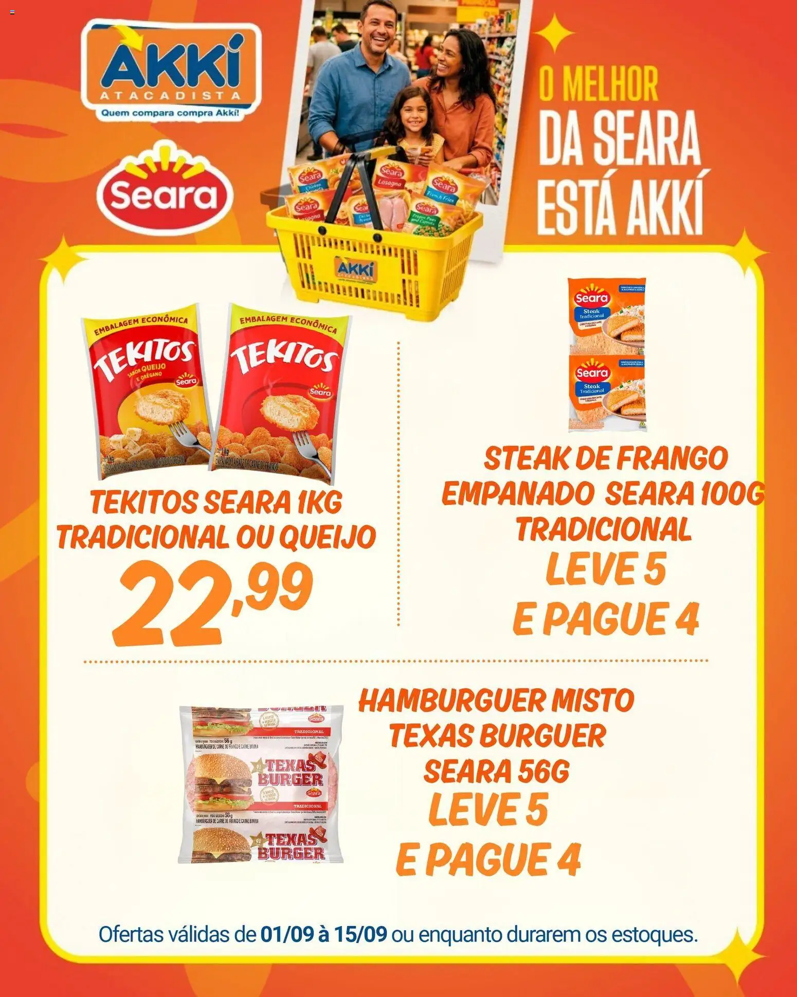 Akki Atacadista Folheto - válido de 01/09/2026 | Página: 1 | Produtos: Steak, Carne de frango, Carne, Hambúrguer