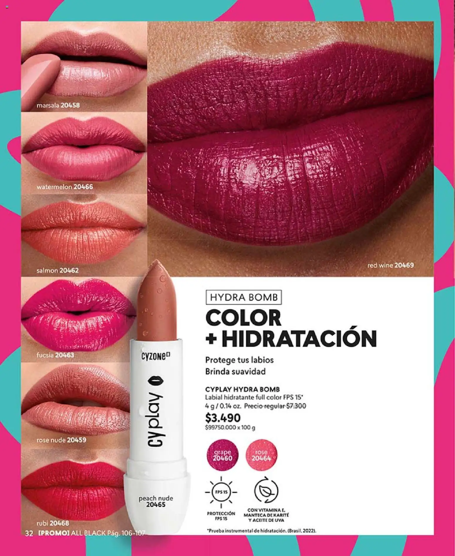Catálogo CyZone Campaña 6 │ válido desde el 31.03.2026 | Página: 32 | Productos: Uva, Manteca, Labial, Aceite