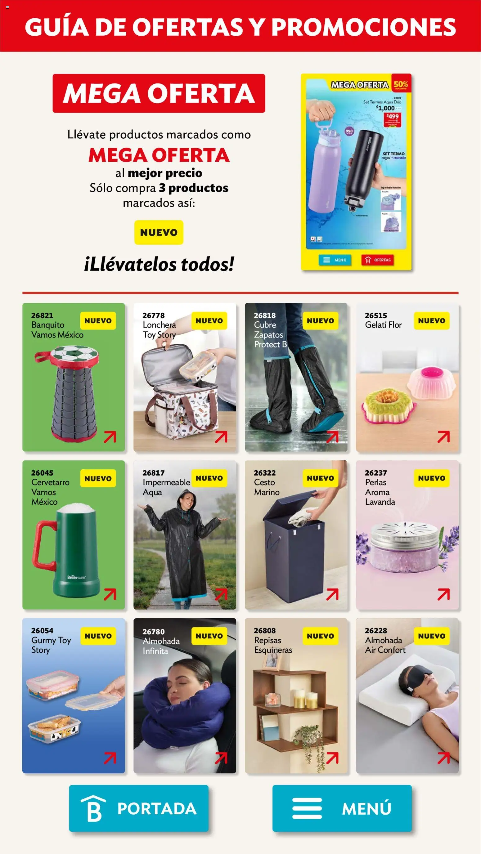 Nuevas ofertas de Betterware válidas en toda la República Mexicana desde el 01/06/2026. ¡Encuentra las mejores ofertas en Betterware campaña 6 2026! | Página: 113 | Productos: Zapatos, Almohada, Termo, Banquito
