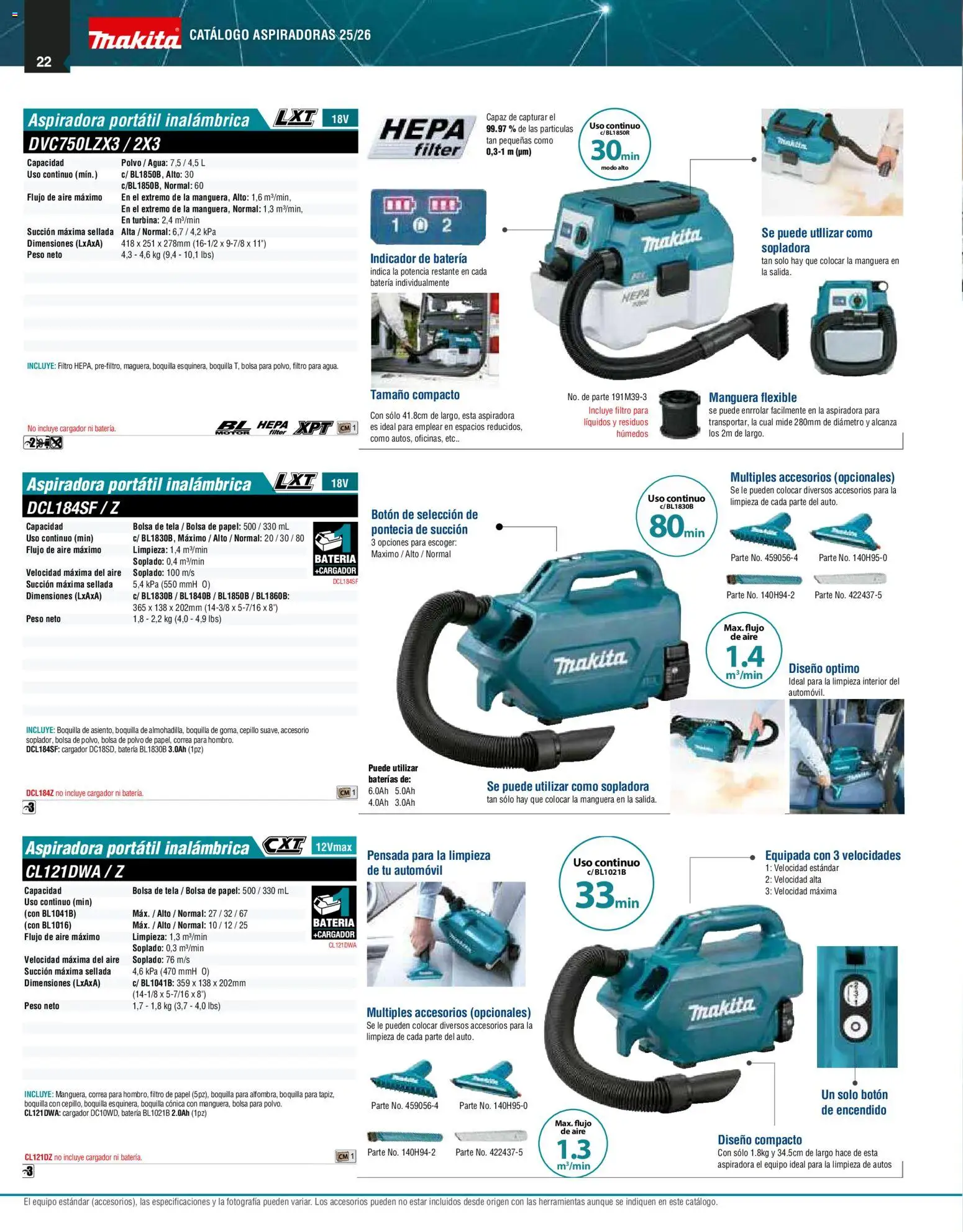 Nuevas ofertas de Makita válidas en toda la República Mexicana desde el 01/12/2025. ¡Encuentra las mejores ofertas en Makita catálogo Aspiradoras! | Página: 22 | Productos: Bolsa, Flexible, Batería, Polvo