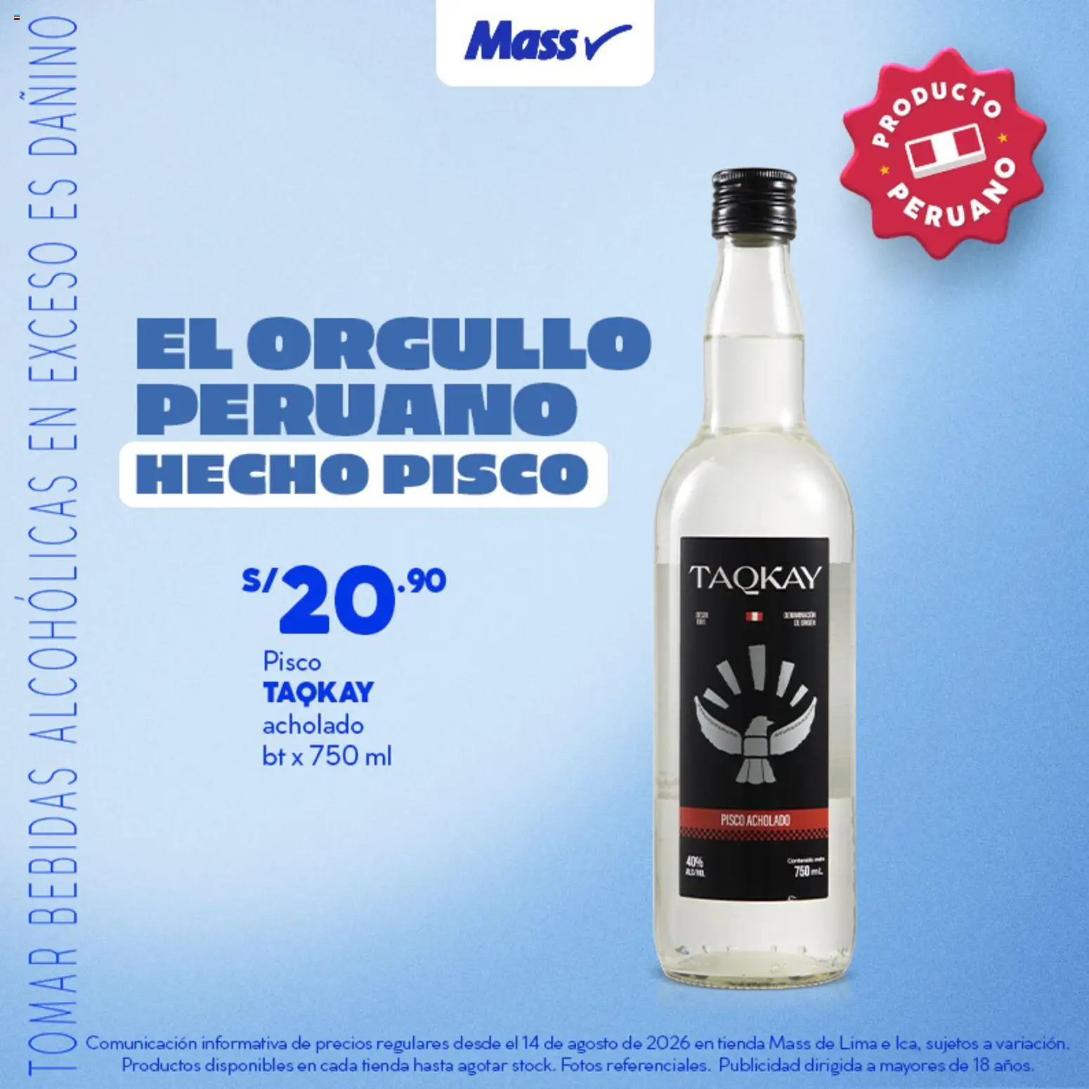 Catálogo Mass válido desde 14/08/2026 | Página: 9 | Productos: Bebidas, Lima