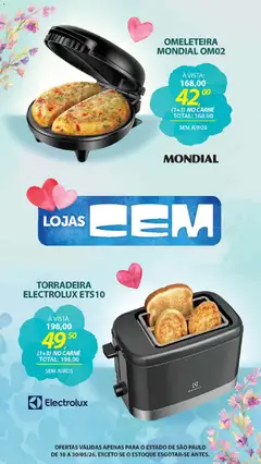 Lojas Cem - Ofertas atuais - Pré-Visualização do folheto da loja Lojas Cem, válido de 18.05.2026 | Página: 80 | Produtos: Omeleteira, Torradeira, Carne