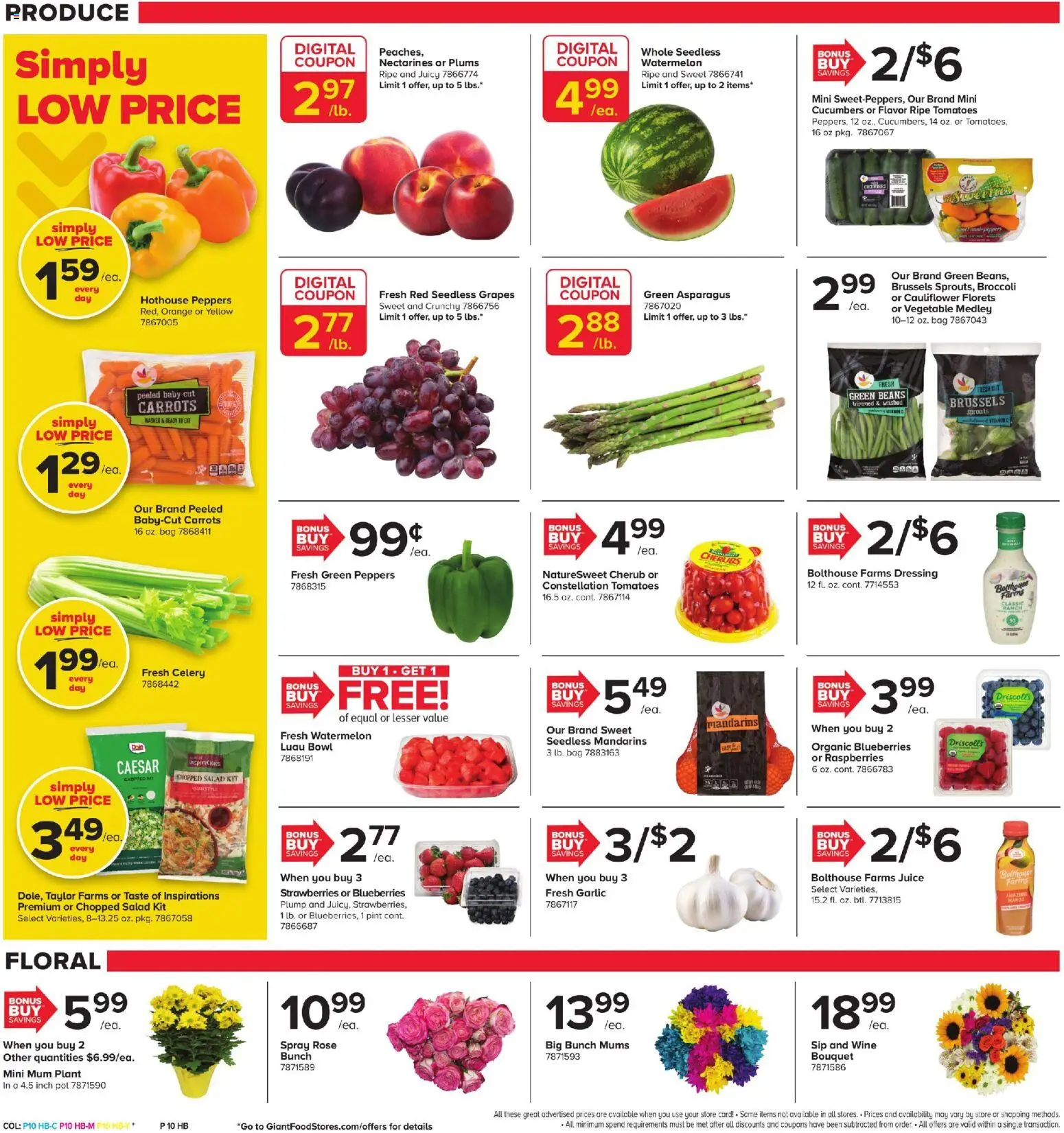 Giant Weekly Ad - valid from 08/21/2026 | Page: 8 | Products: Raspberries, Plums, Dressing, Celery