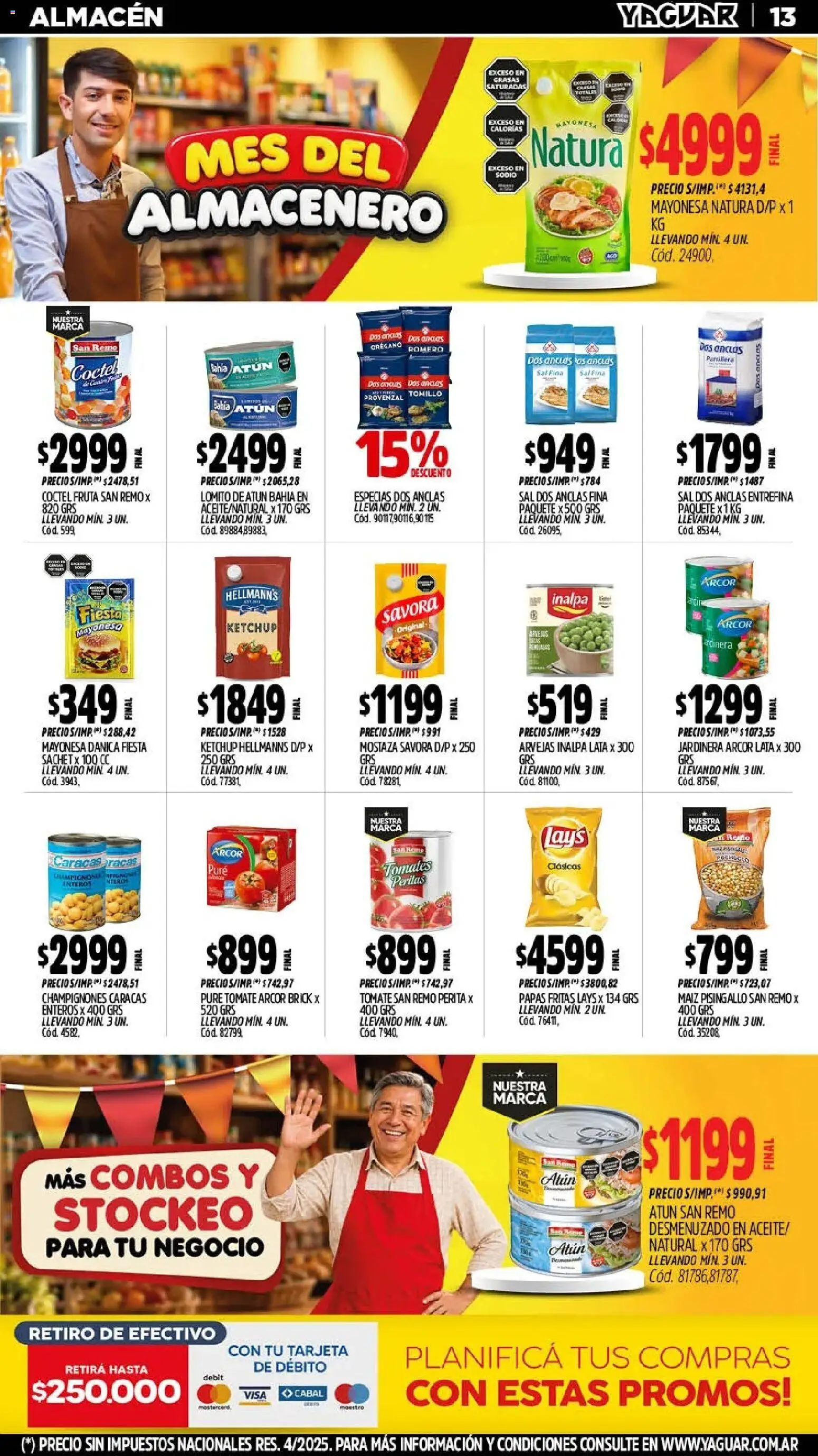 Yaguar - Oferta Semanal Jujuy │ válido desde el 28/09/2026 | Página: 13 | Productos: Mostaza, Arvejas, Sal, Tomate