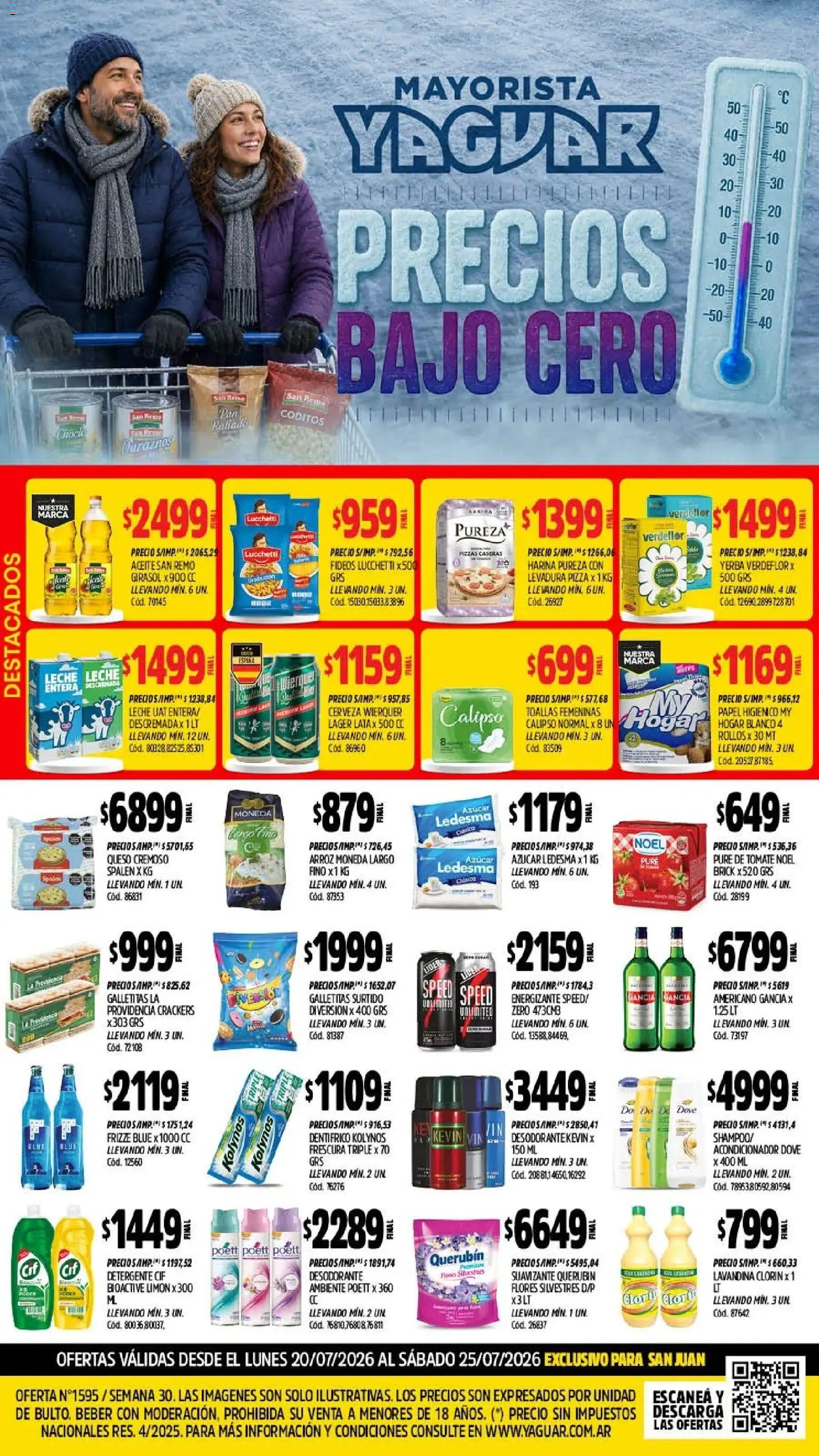 Yaguar - Oferta Semanal San Juan │ válido desde el 20/07/2026 | Página: 1 | Productos: Papel higiénico, Toallas, Yerba, Suavizante