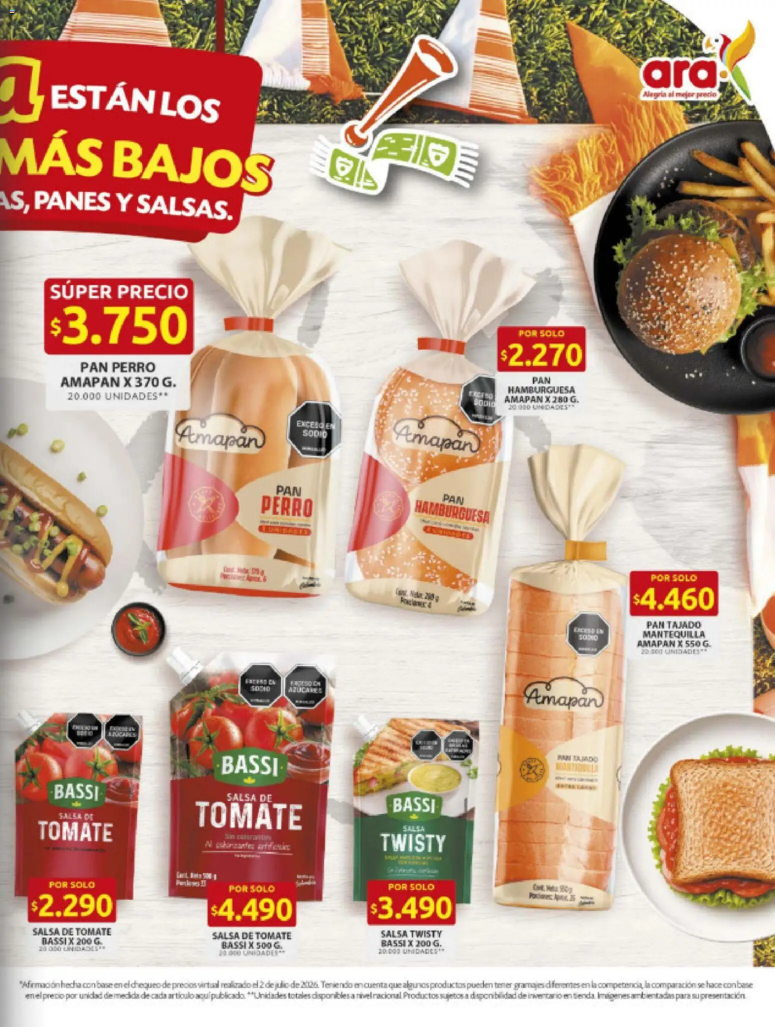 Ara revista - valida desde el 16/07/2026 | Página: 6 | Productos: Salsa de tomate, Mantequilla, Tomate, Pan
