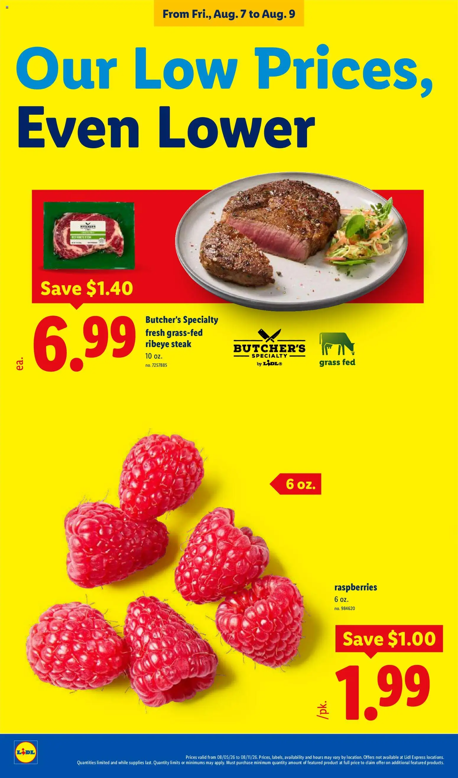 Lidl Weekly Ad - valid from 08/05/2026 | Page: 32 | Products: Raspberries, Steak