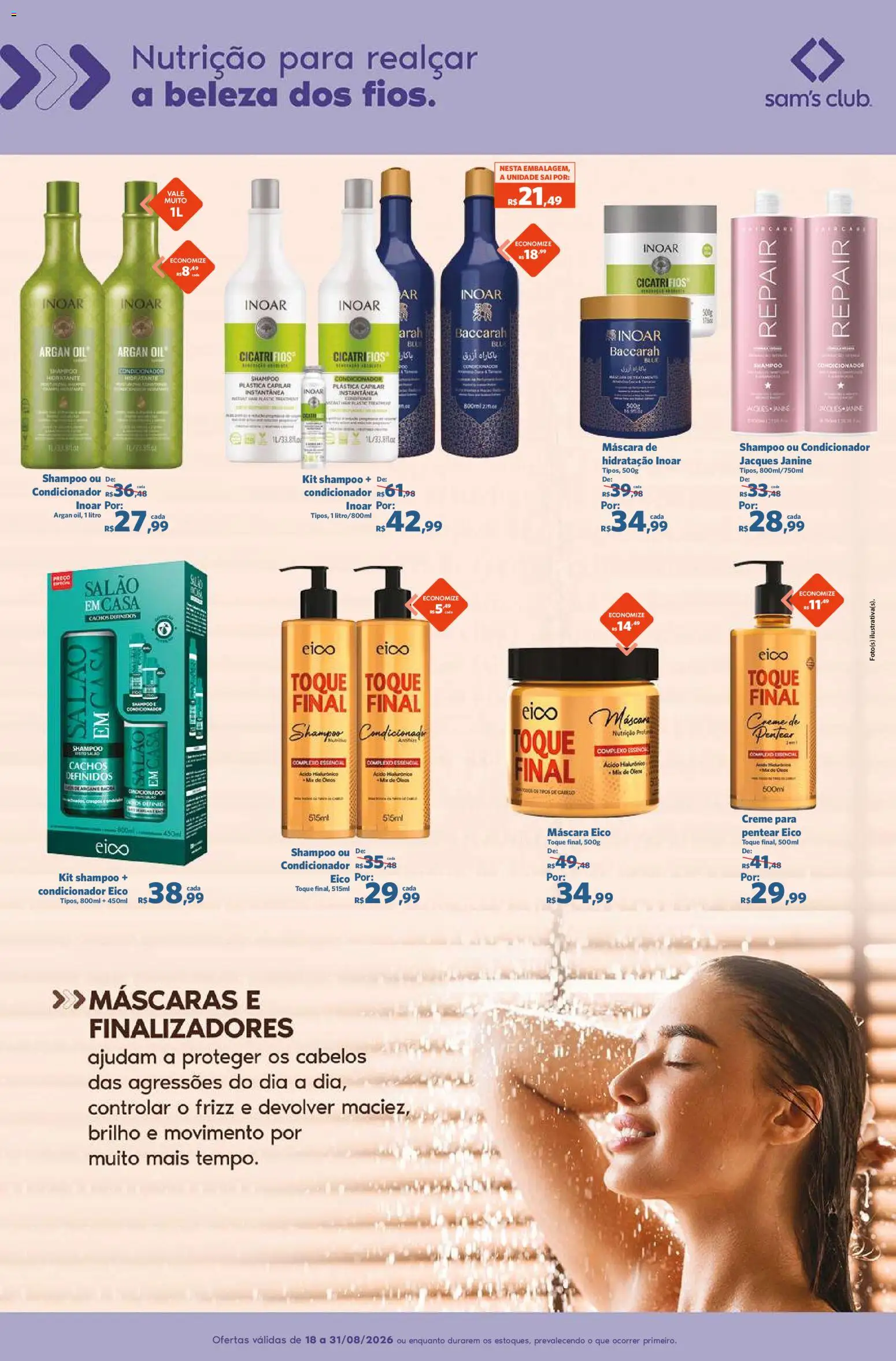 Sam's Club Folheto - válido de 18/08/2026 | Página: 4 | Produtos: Shampoo, Condicionador, Creme