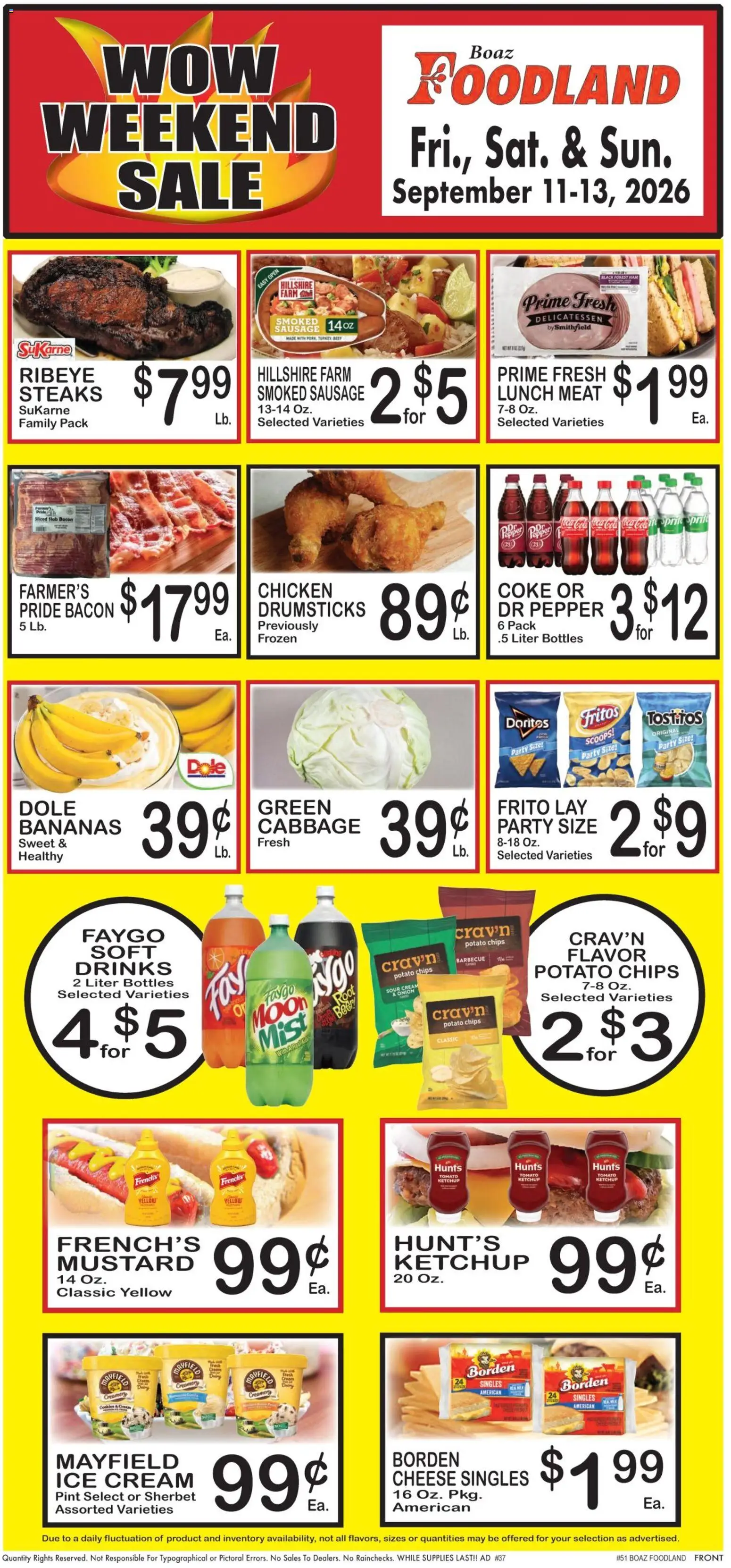 Foodland Weekly Ad - valid from 09/08/2026 | Page: 5 | Products: Turkey, Ham, Bananas, Bacon