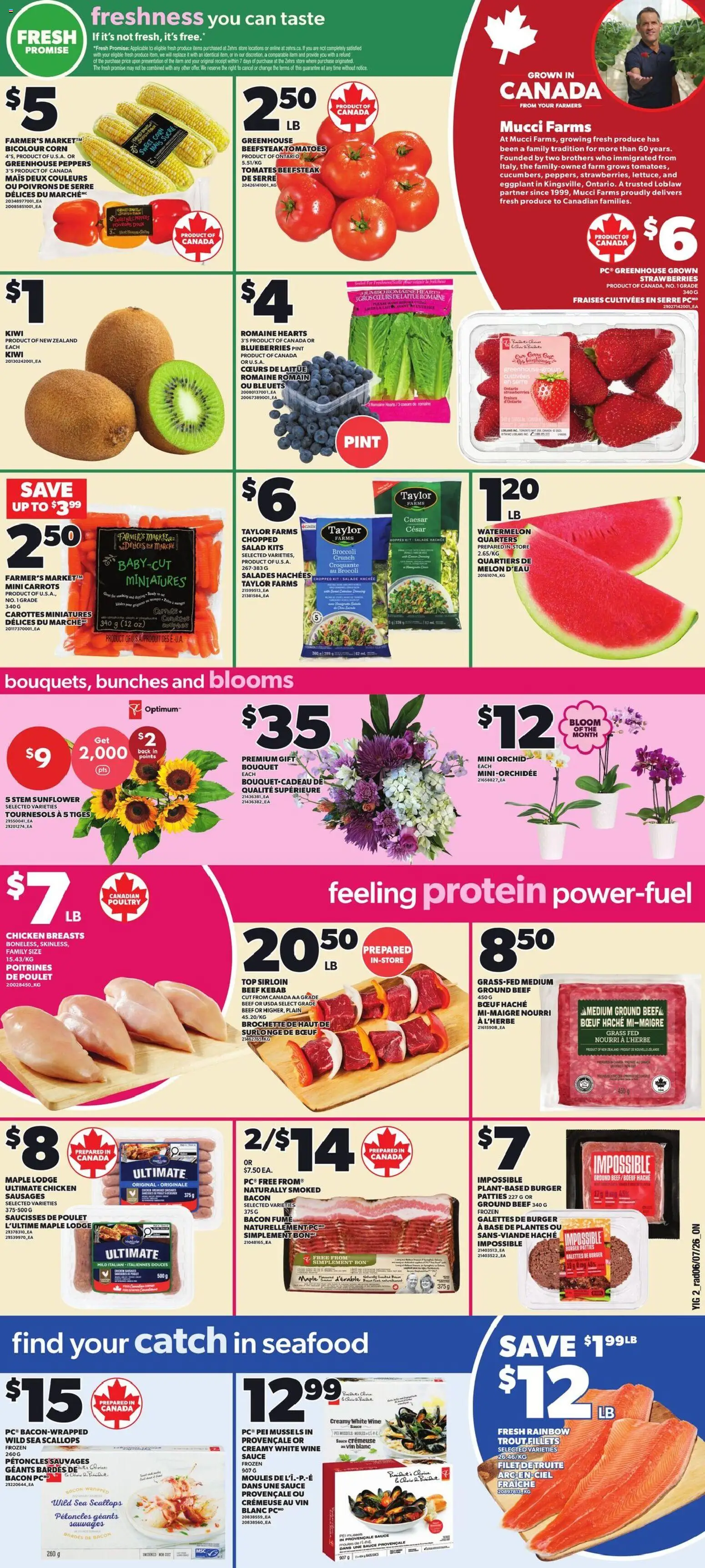 Independent Grocer flyer valid from Jul 9, 2026 | Page: 4 | Products: Beef, Salad, Wine, Chicken