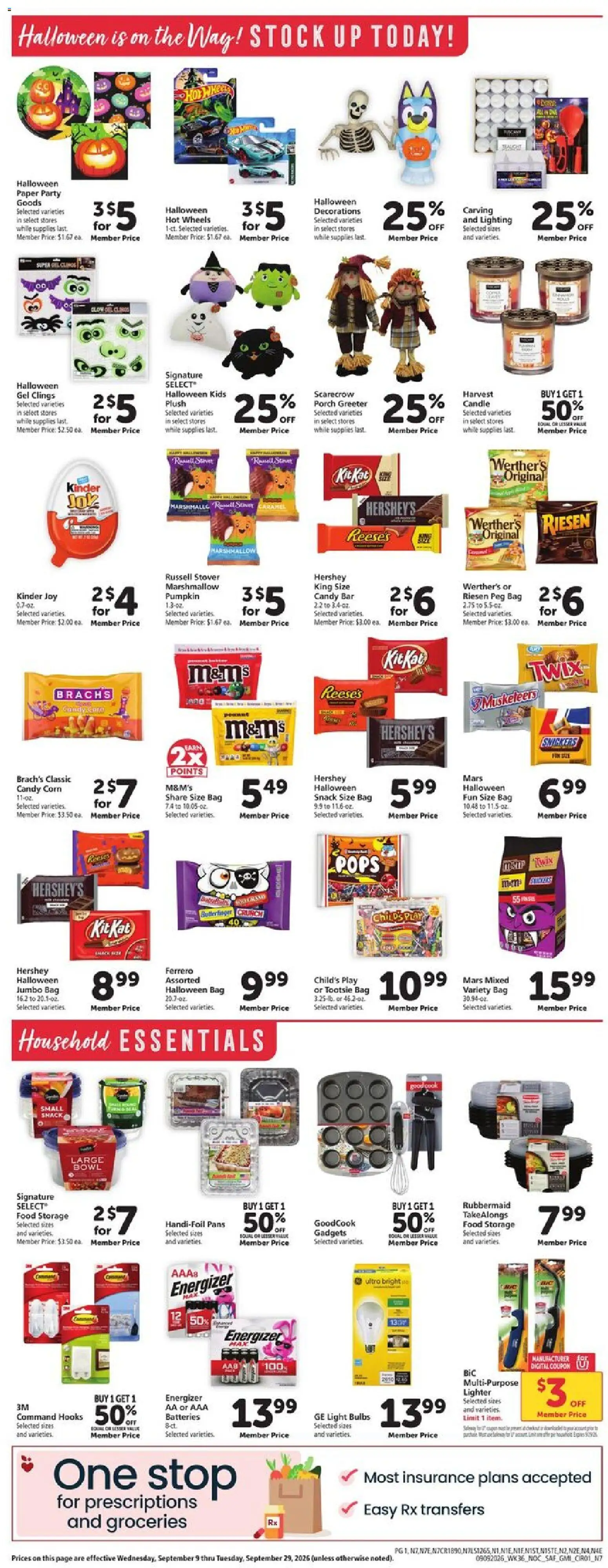 Safeway Weekly Ad - valid from 09/09/2026 | Page: 8 | Products: Groceries, Candy bar, Pumpkin, Bag