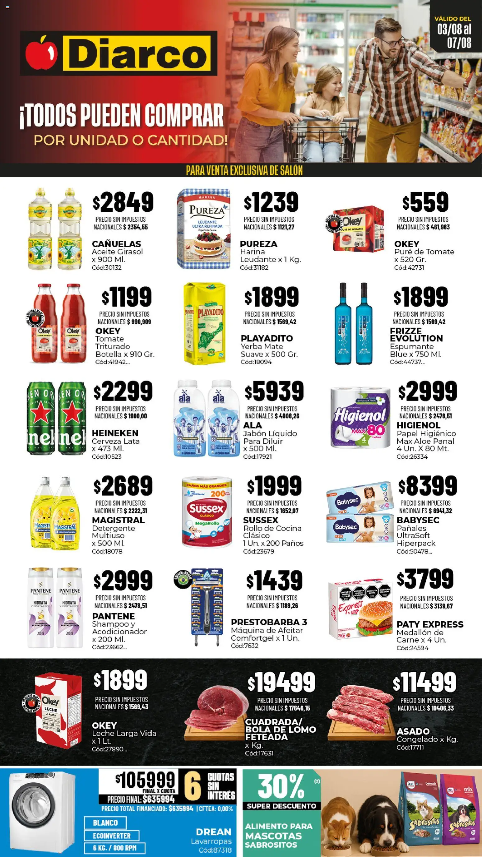 Diarco - Ofertas Gba │ válido desde el 03/08/2026 | Página: 1 | Productos: Shampoo, Carne, Jabón, Heineken