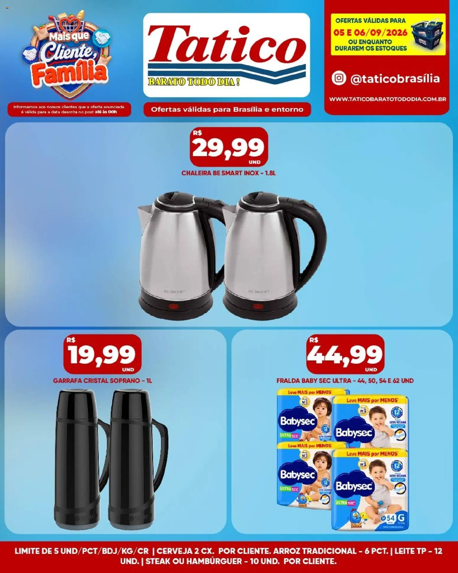Tatico Folheto - válido de 05/09/2026 | Página: 12 | Produtos: Steak, Leite, Cerveja, Arroz