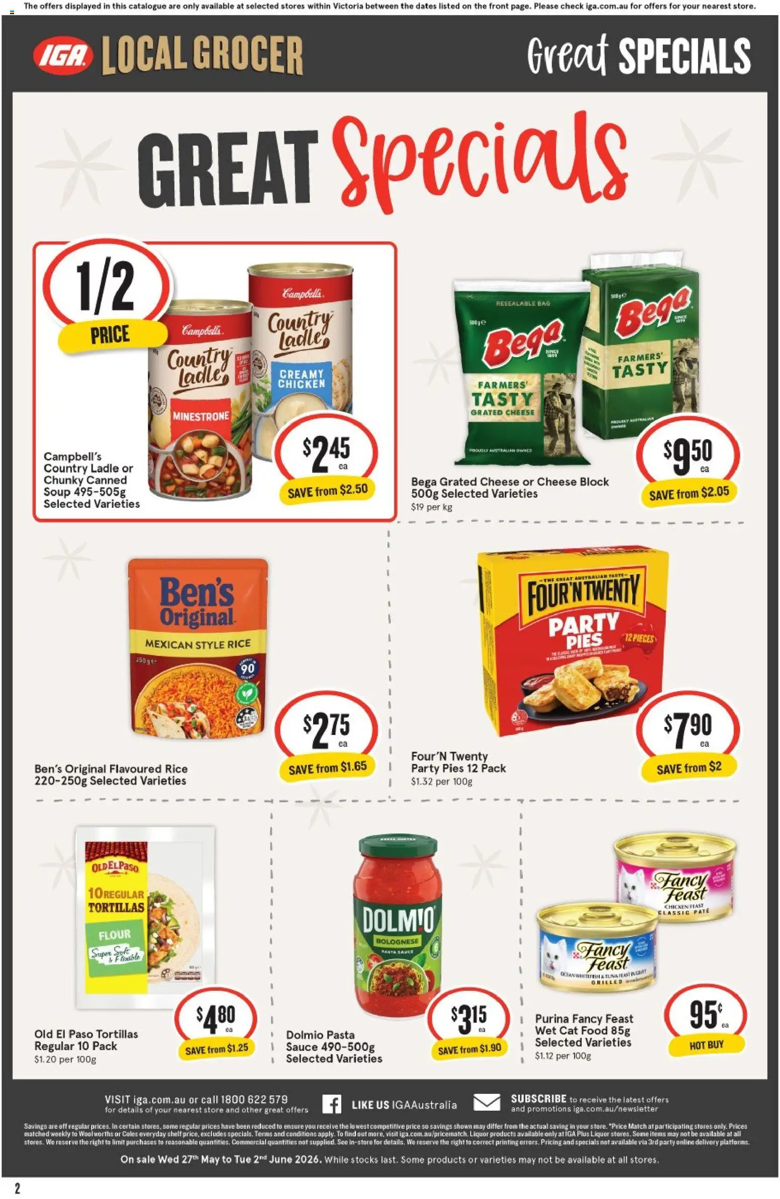 IGA catalogue - valid from 27.05.2026 | Page: 8 | Products: Bacon, Dairy, Juice, Kale
