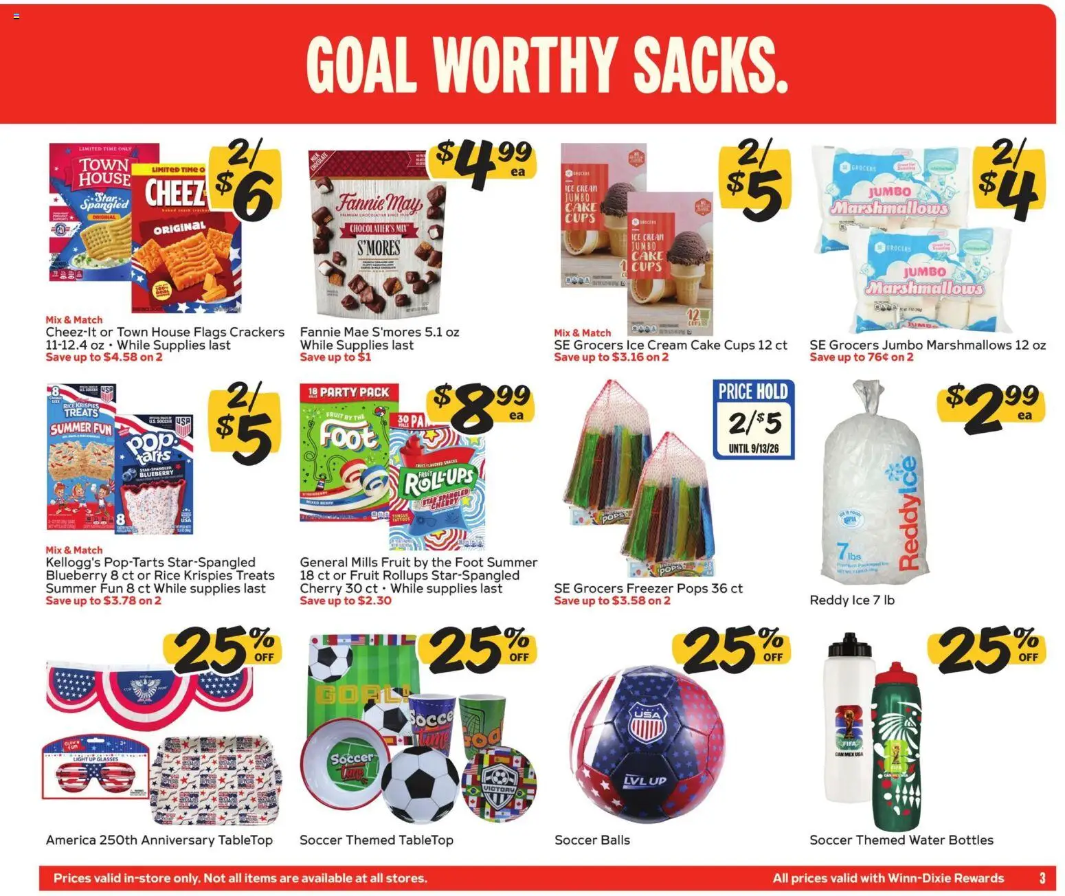 Winn Dixie In-Store Flyer - valid from 07/08/2026 | Page: 3 | Products: Rice, Ice cream, Water, Freezer