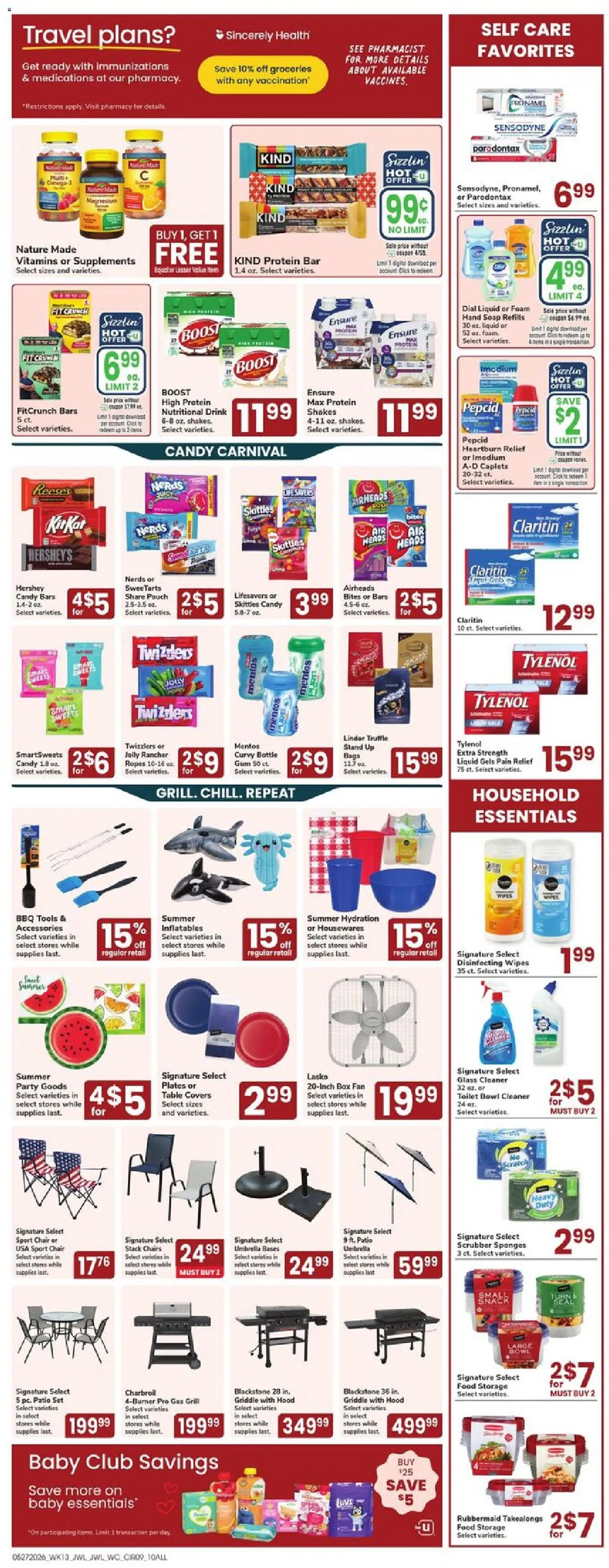 Jewel Osco Weekly Ad - IA - valid from 27.05.2026 | Page: 9 | Products: Table, Box, Soap, Umbrella