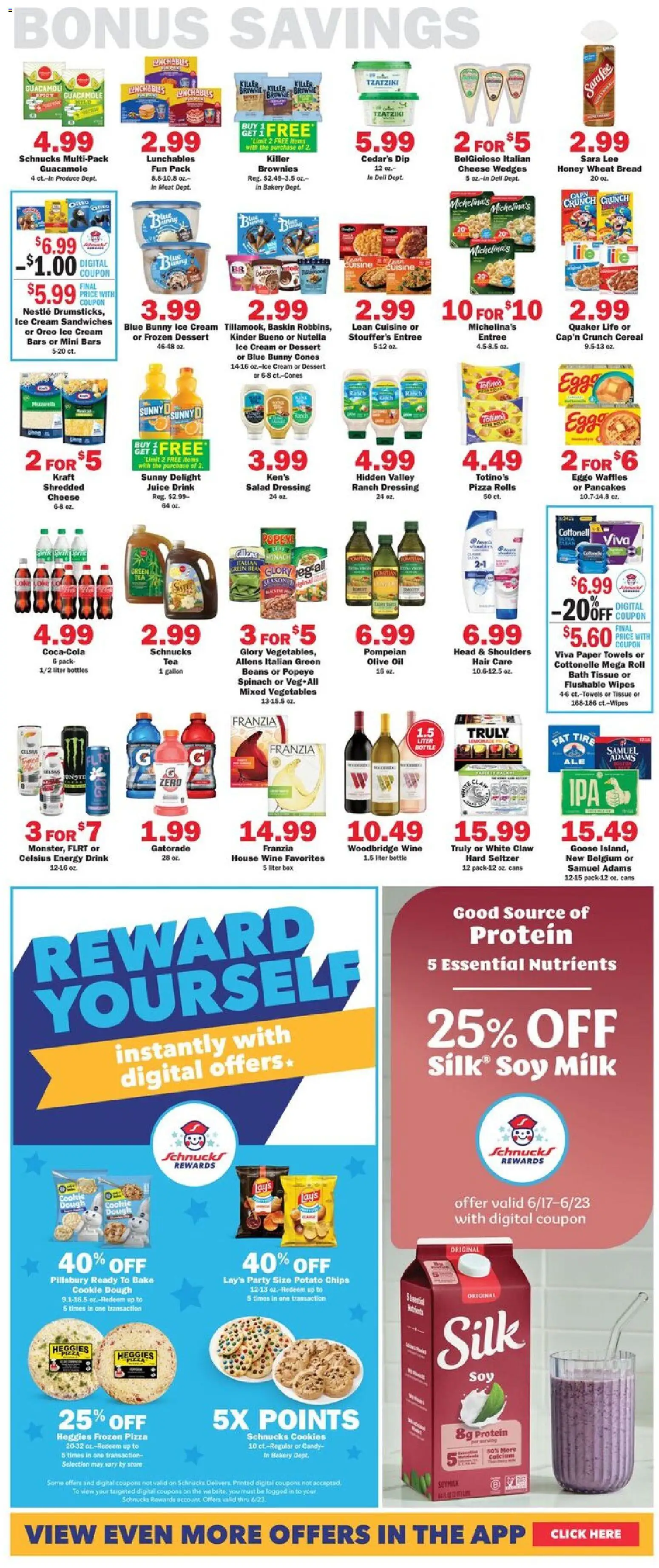 Schnucks Weekly Print Ad - IN - valid from 17.06.2026 | Page: 5 | Products: Pizza, Chips, Salad, Vegetables