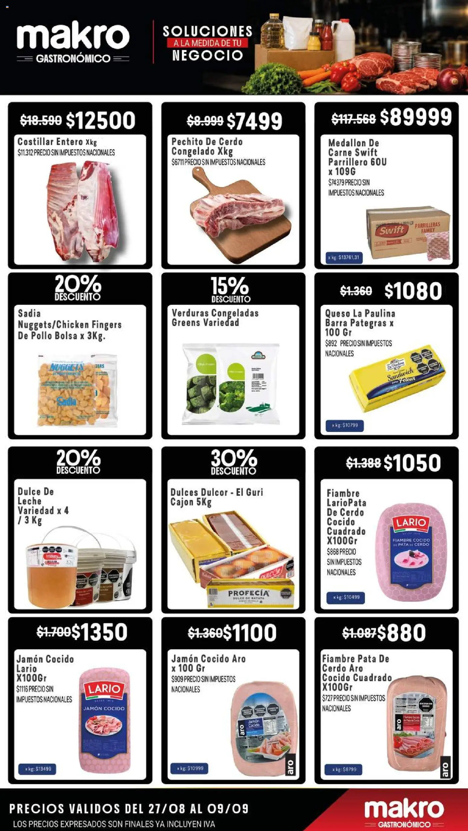 Makro Ofertas GASTRONÓMICO │ válido desde el 27/08/2026 | Página: 2 | Productos: Pollo, Verduras, Leche, Queso