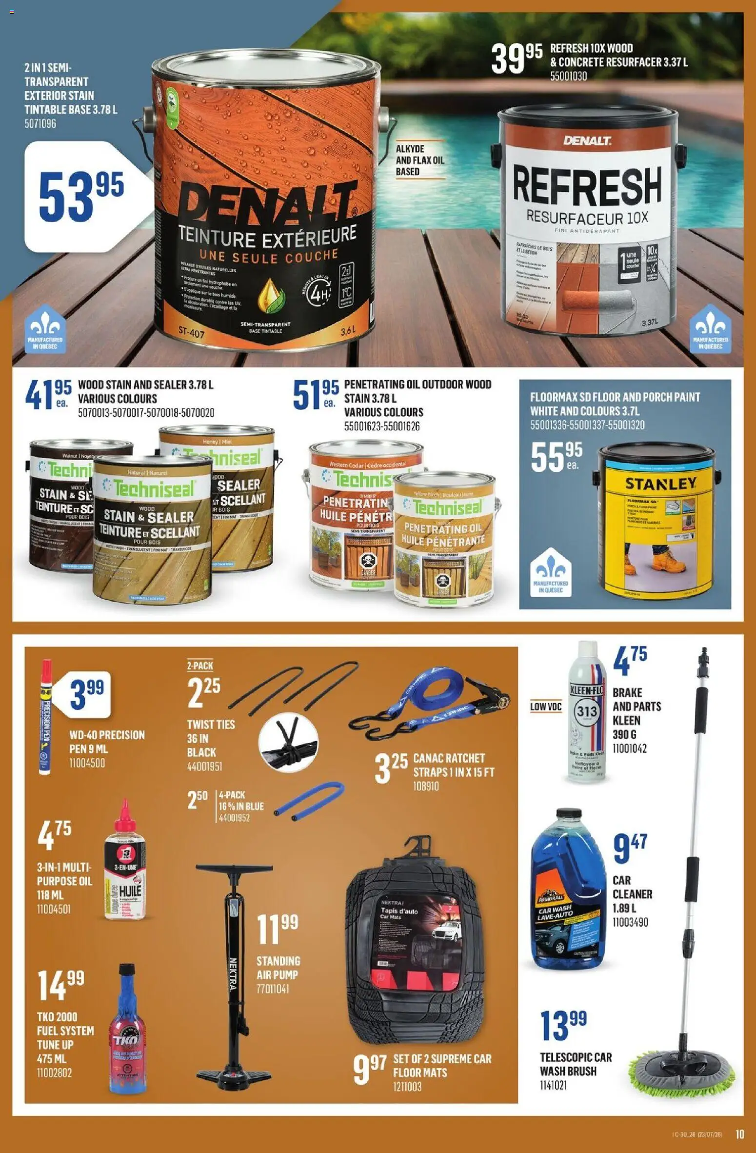 Canac flyer valid from Jul 23, 2026 | Page: 10 | Products: Brush, Oil