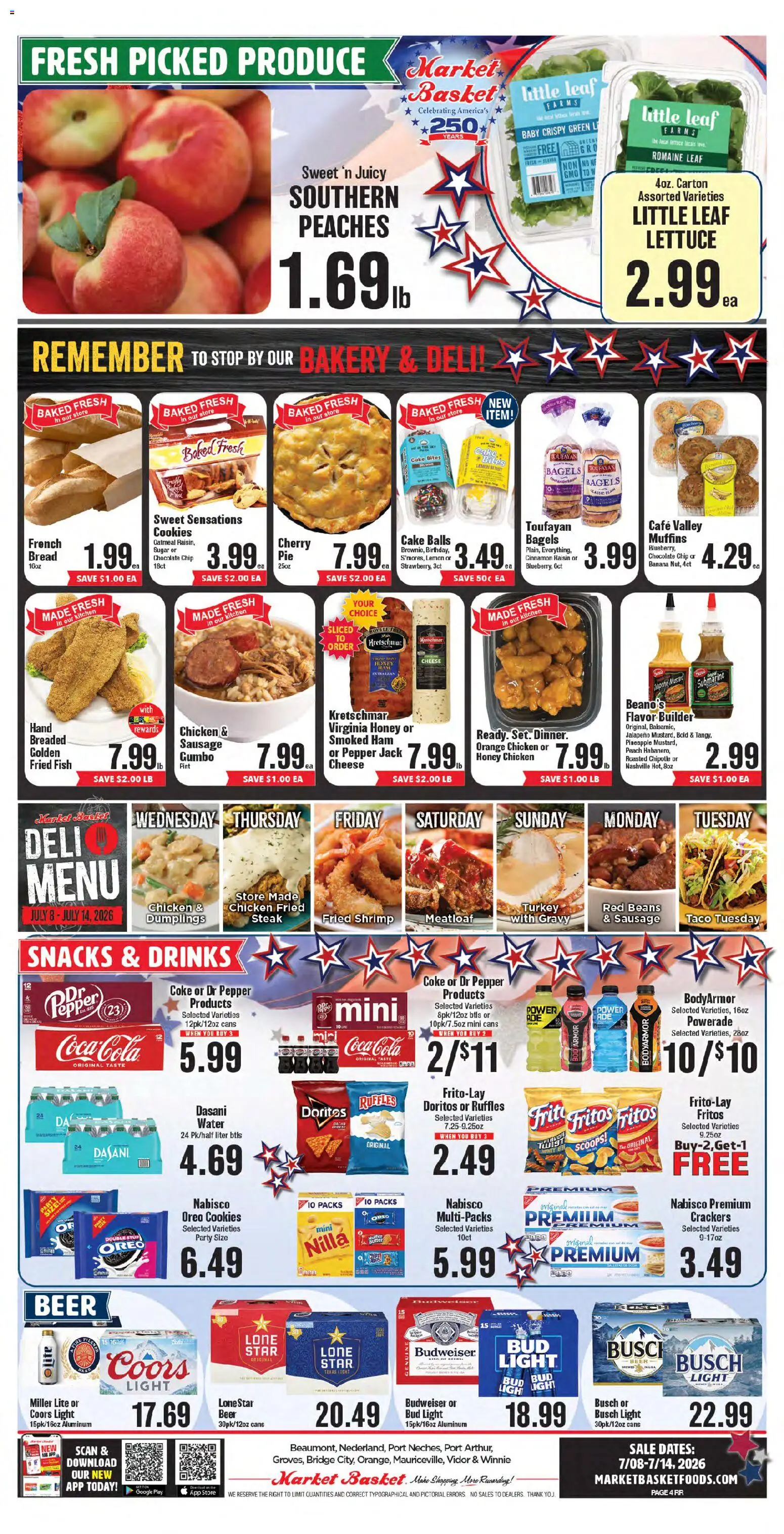 Market Basket Weekly Ad - valid from 07/08/2026 | Page: 6 | Products: Chocolate, Chips, Sugar, Peach