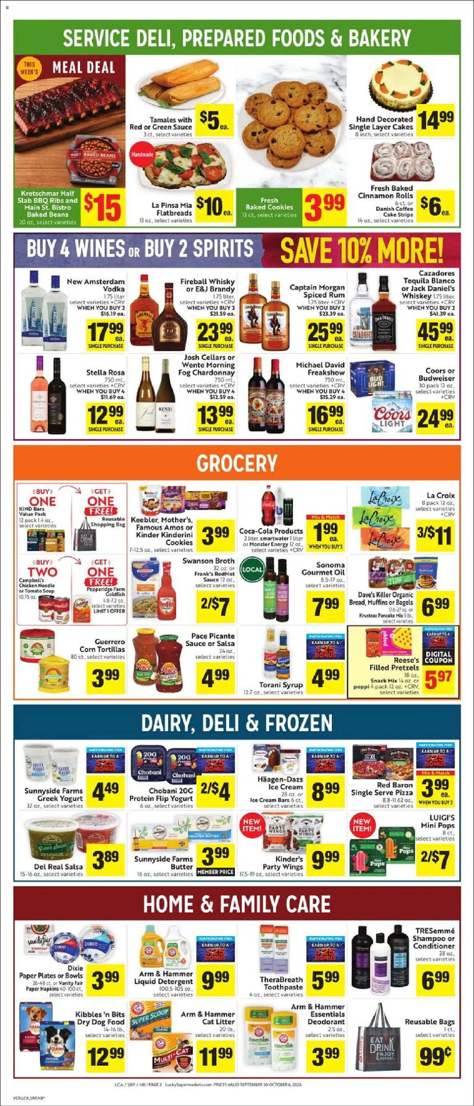 Lucky Supermarkets Weekly - valid from 09/30/2026 | Page: 2 | Products: Yogurt, Coffee, Cookies, Muffins