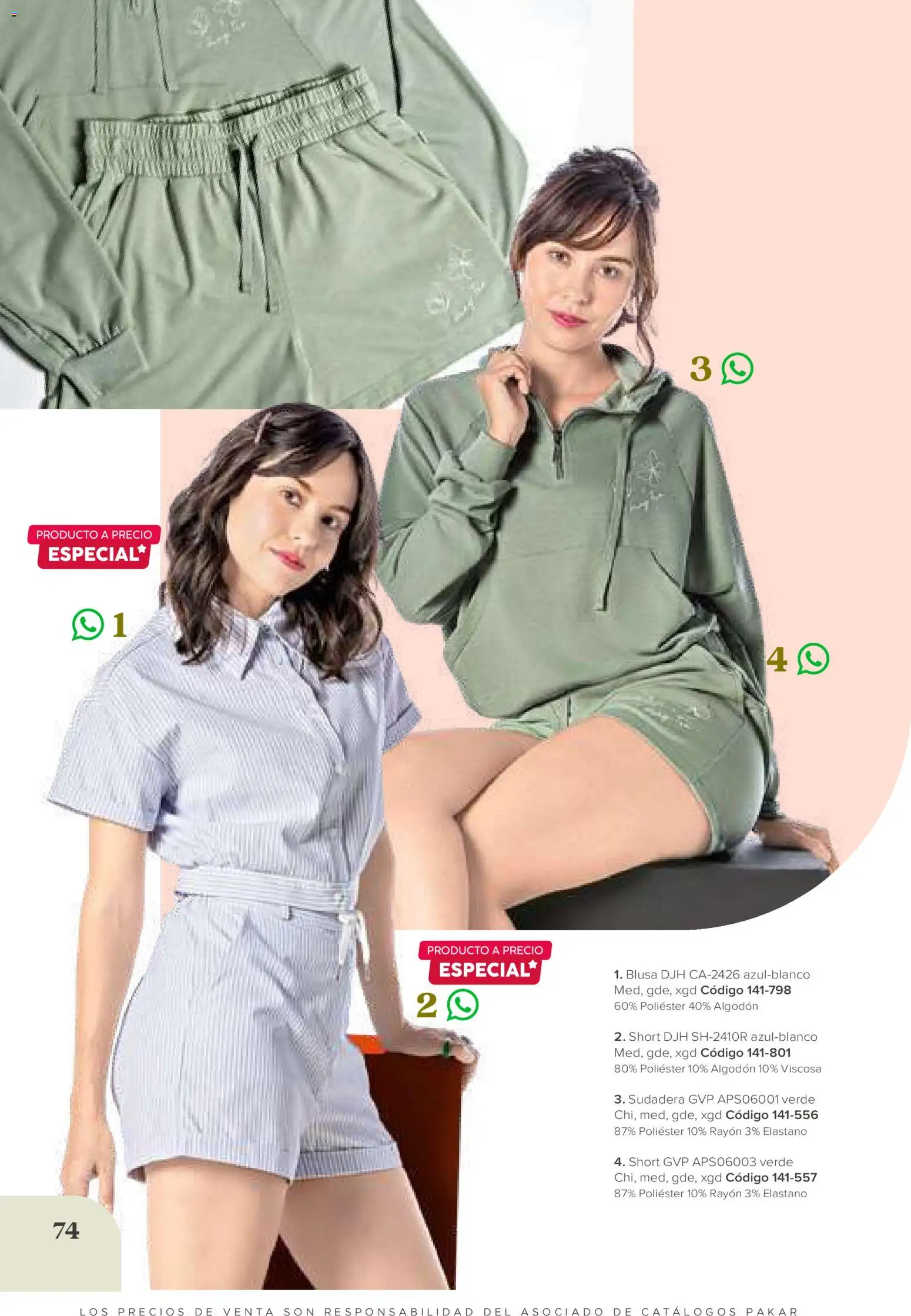 Nuevas ofertas de SC Pakar válidas en toda la República Mexicana desde el 31/07/2026. ¡Encuentra las mejores ofertas en SC Pakar catálogo Ropa! | Página: 74 | Productos: Blusa, Algodón, Sudadera, Short