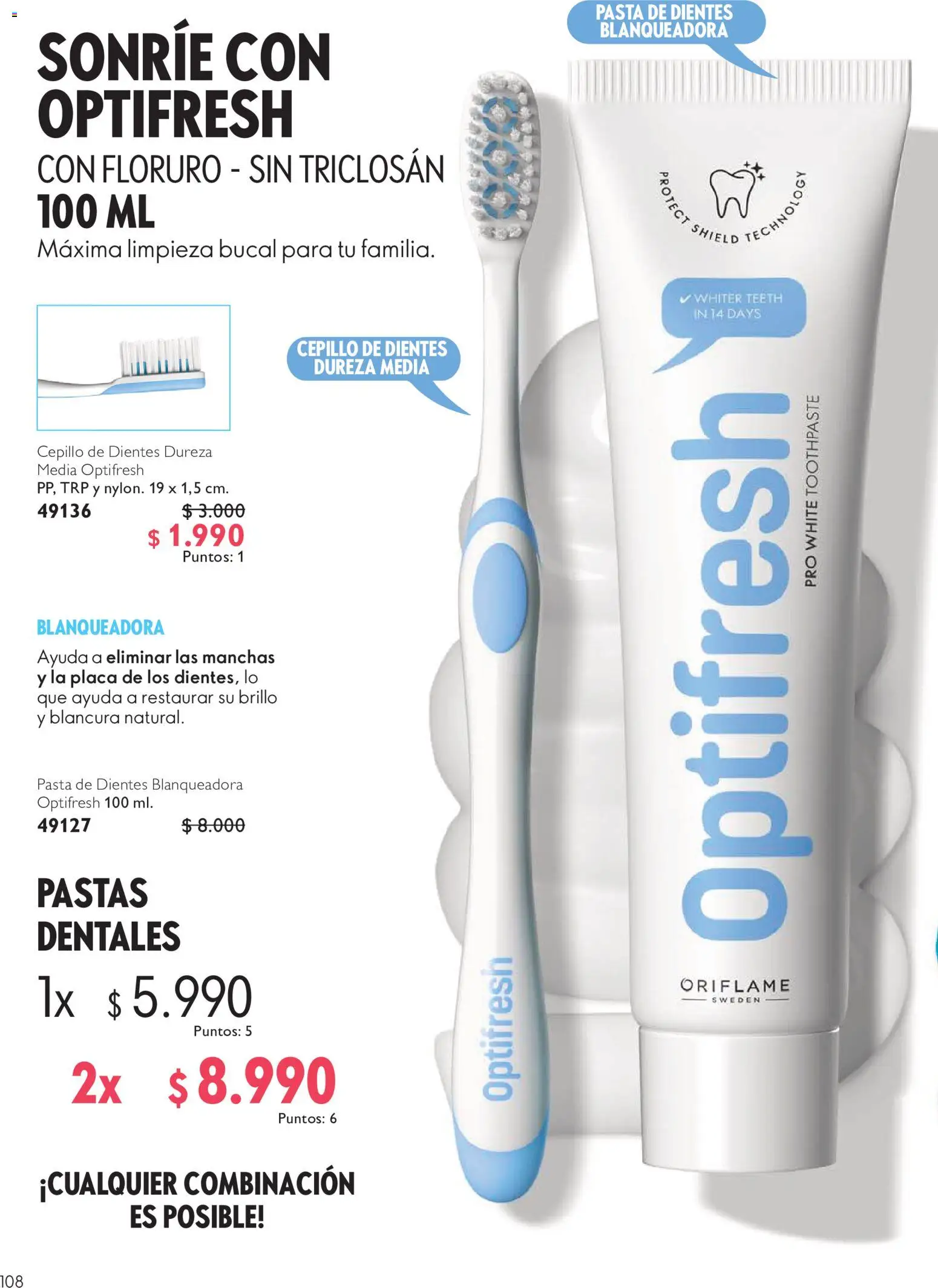 Oriflame catálogo │ válido desde el 11.09.2026 | Página: 108 | Productos: Brillo, Pastas, Cepillo, Cepillo de dientes