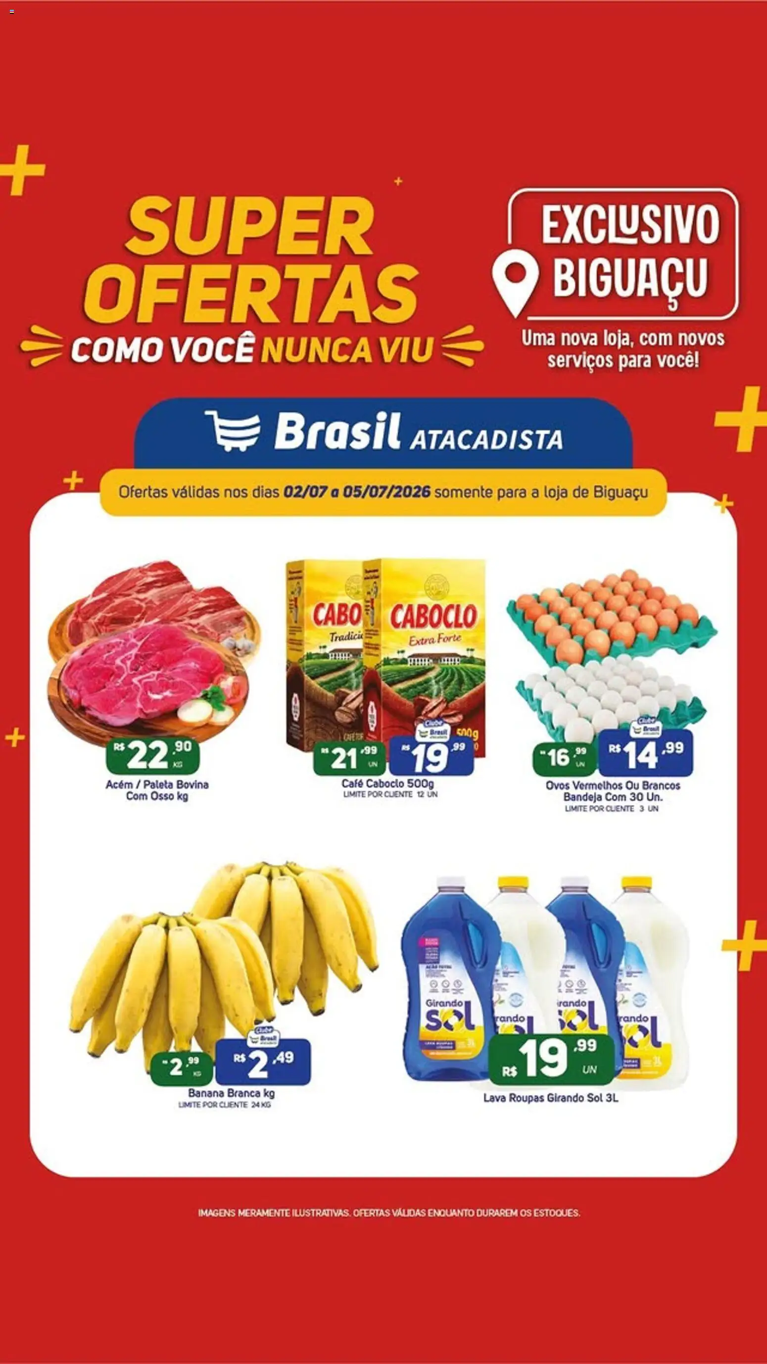 Brasil Atacadista Folheto - válido de 02/07/2026 | Página: 5 | Produtos: Acém, Girando sol, Café, Bandeja