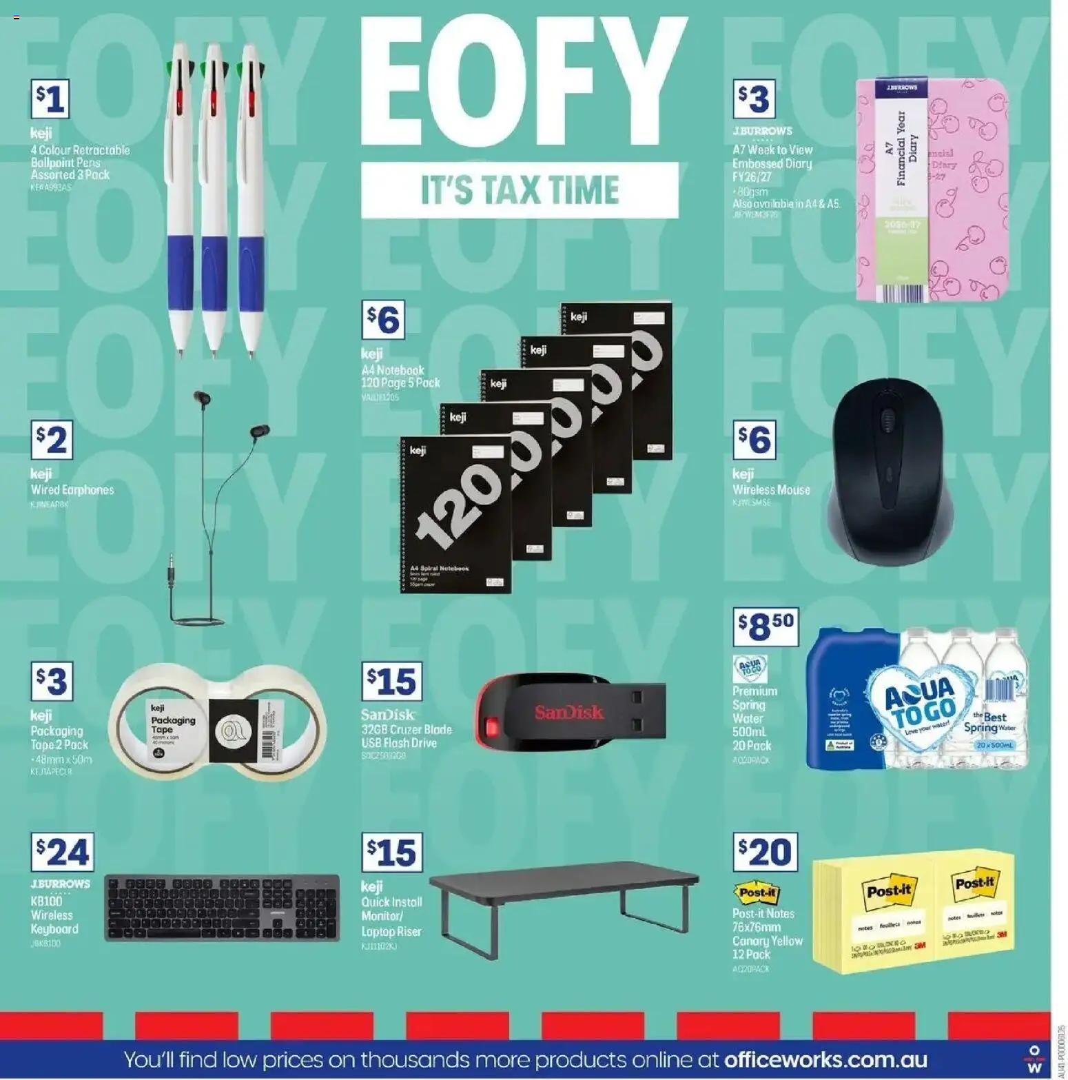 Officeworks catalogue - valid from 27.05.2026 | Page: 32 | Products: Water, Notebook, Keyboard, Laptop