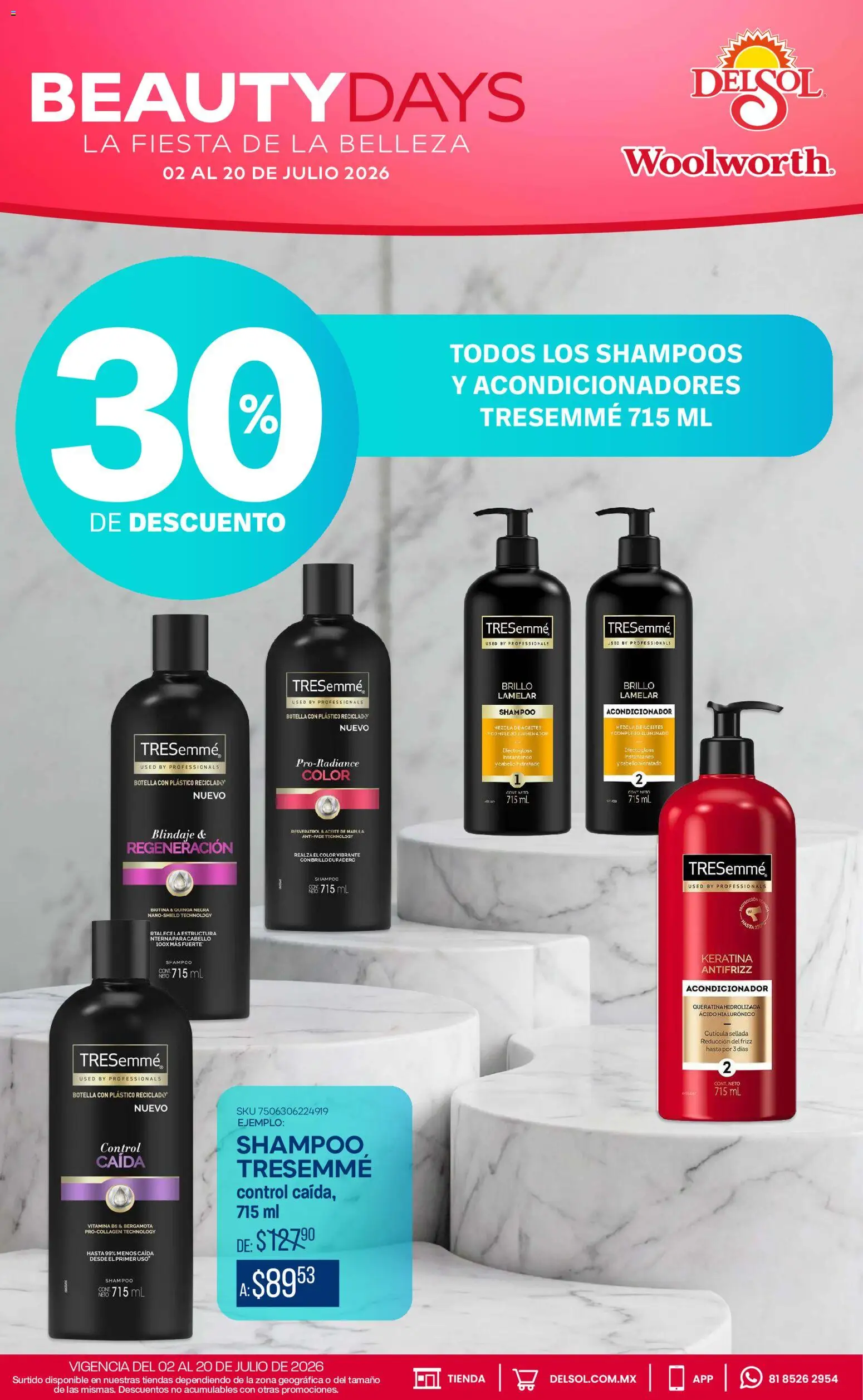 Nuevas ofertas de Del Sol y Woolworth válidas en toda la República Mexicana desde el 02/07/2026. ¡Encuentra las mejores ofertas en Del Sol y Woolworth katalog Beauty Days! | Página: 2 | Productos: Iluminador, Brillo, Aceite, Botella
