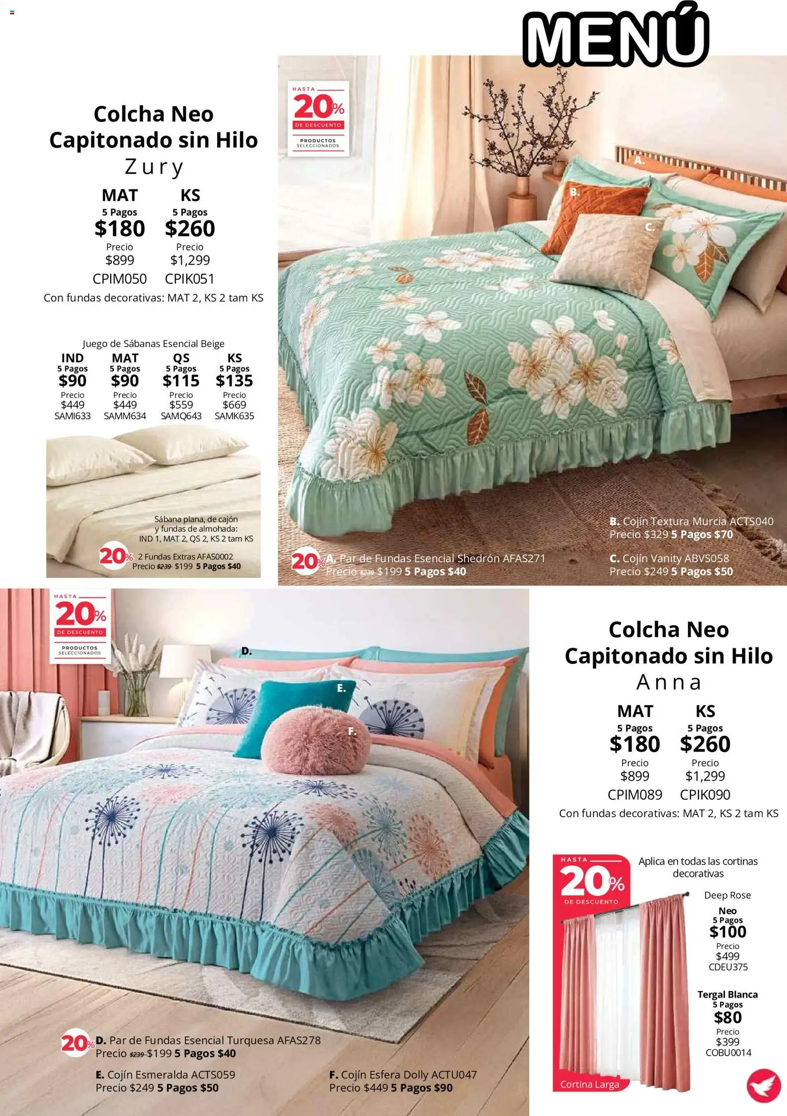 Nuevas ofertas de Colchas Concord válidas en toda la República Mexicana desde el 01/08/2026. ¡Encuentra las mejores ofertas en Colchas Concord catálogo! | Página: 130 | Productos: Juego, Almohada, Sabanas, Cortinas