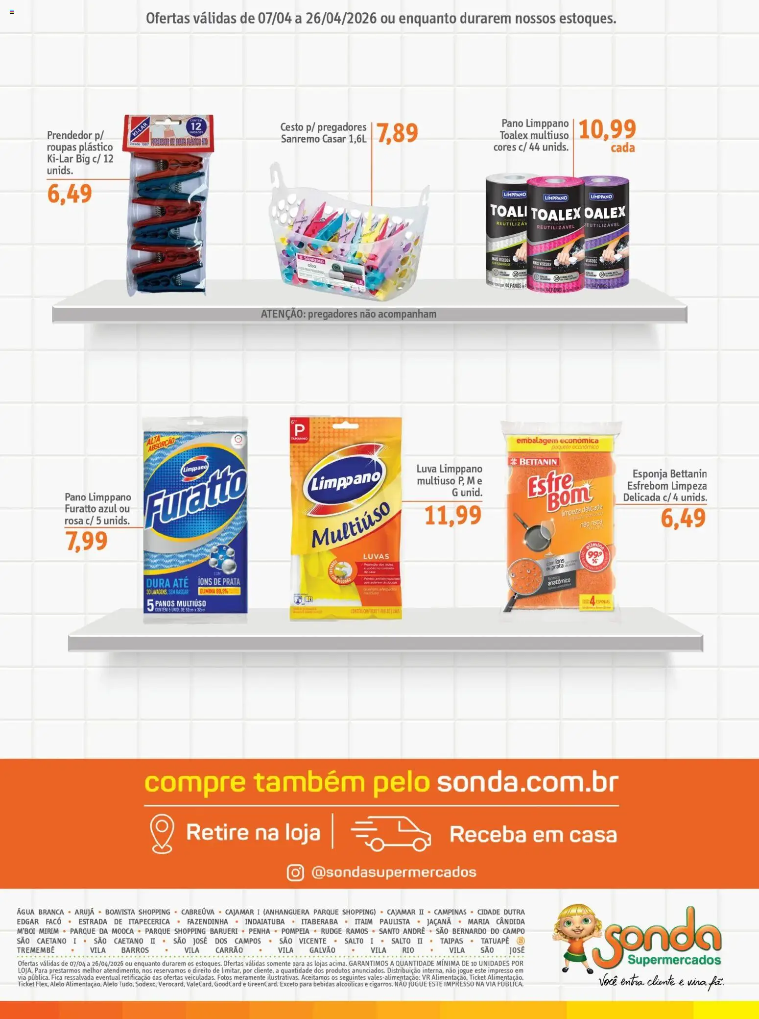 Sonda Folheto - válido de 07.04.2026 | Página: 12 | Produtos: Pó, Roupas, Pia, Luvas
