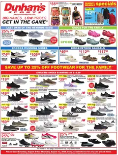 Preview of Dunham's Sports weekly ads valid from 08/07/2026