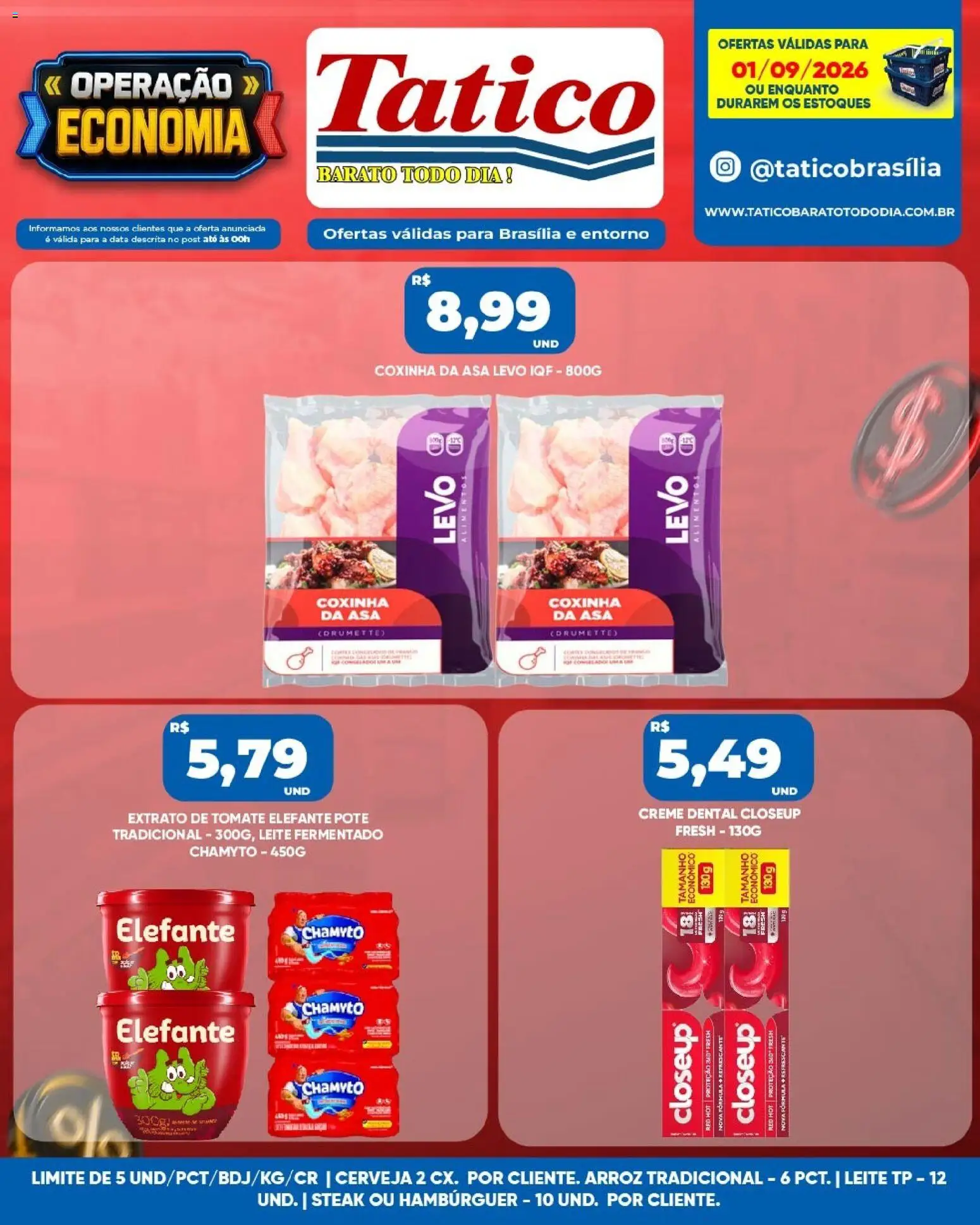 Tatico Folheto - válido de 01/09/2026 | Página: 6 | Produtos: Arroz, Alimentos, Hambúrguer, Leite fermentado