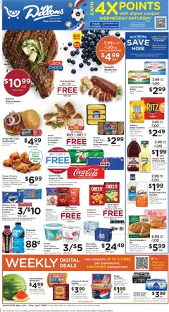 Preview of Dillons weekly ads valid from 07/01/2026 | Page: 1 | Products: Cheese, Juice, Cream, Ice cream