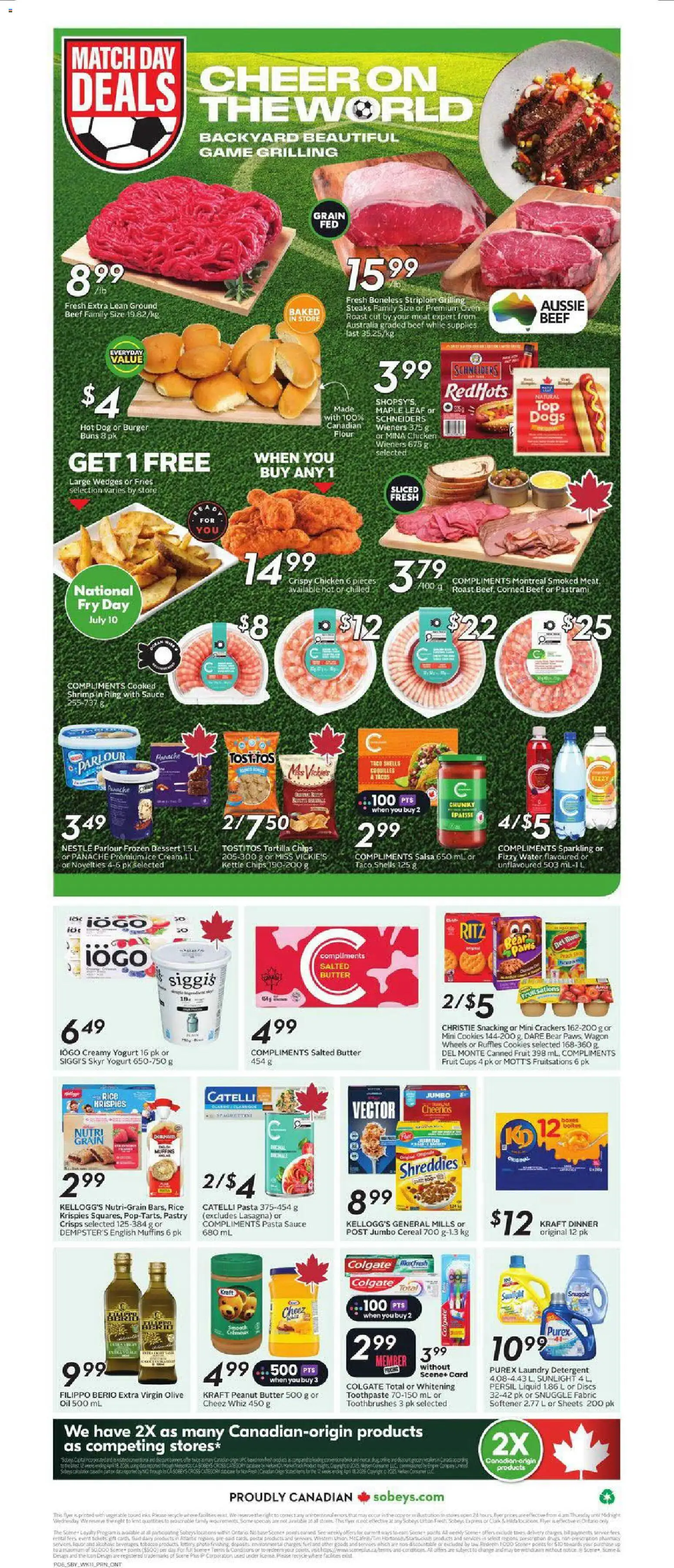 Sobeys flyer valid from Jul 9, 2026 | Page: 4 | Products: Chips, Cream, Oven, Yogurt