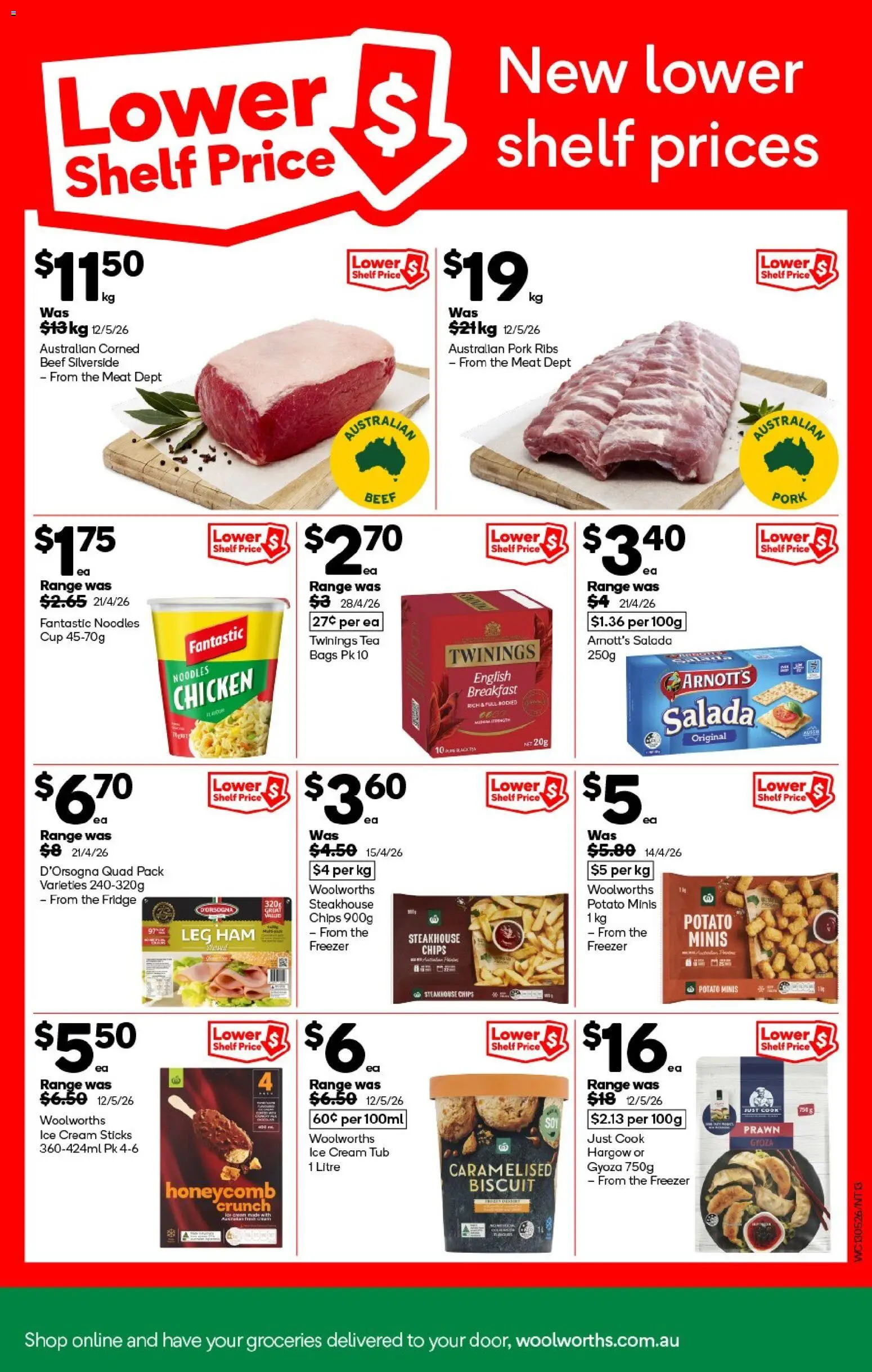 Woolworths catalogue - valid from 13.05.2026 | Page: 13 | Products: Shelf, Pork, Tea, Chips