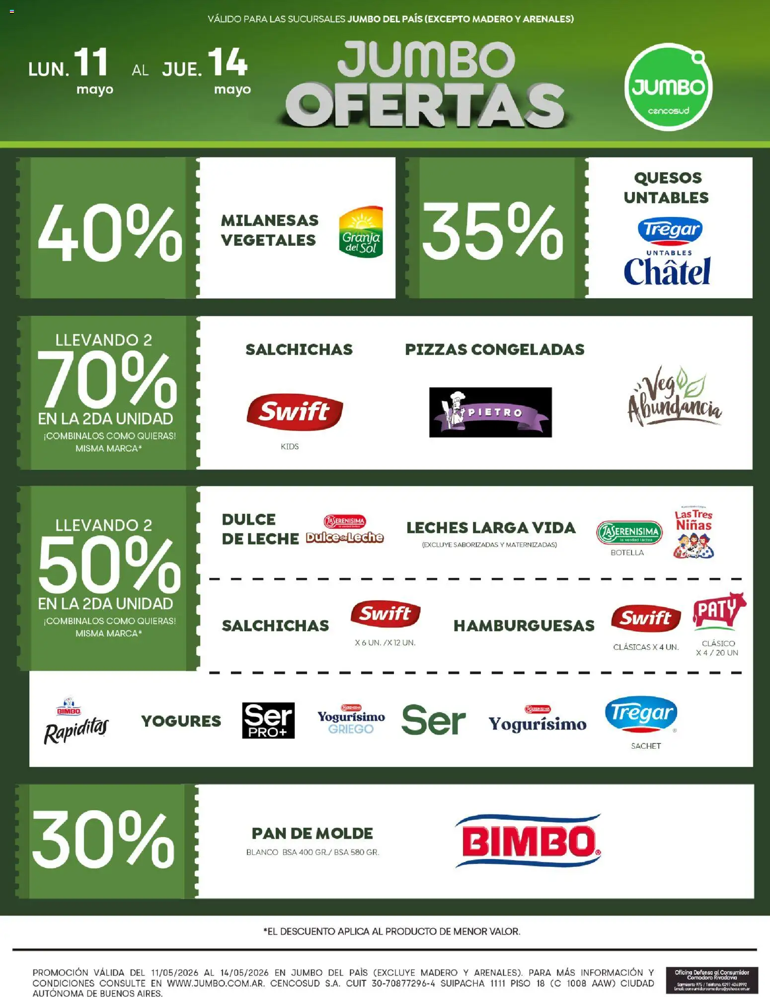 Jumbo - Ofertas | Comodoro │ válido desde el 11.05.2026 | Página: 2 | Productos: Teléfono, Botella, Leche, Pan