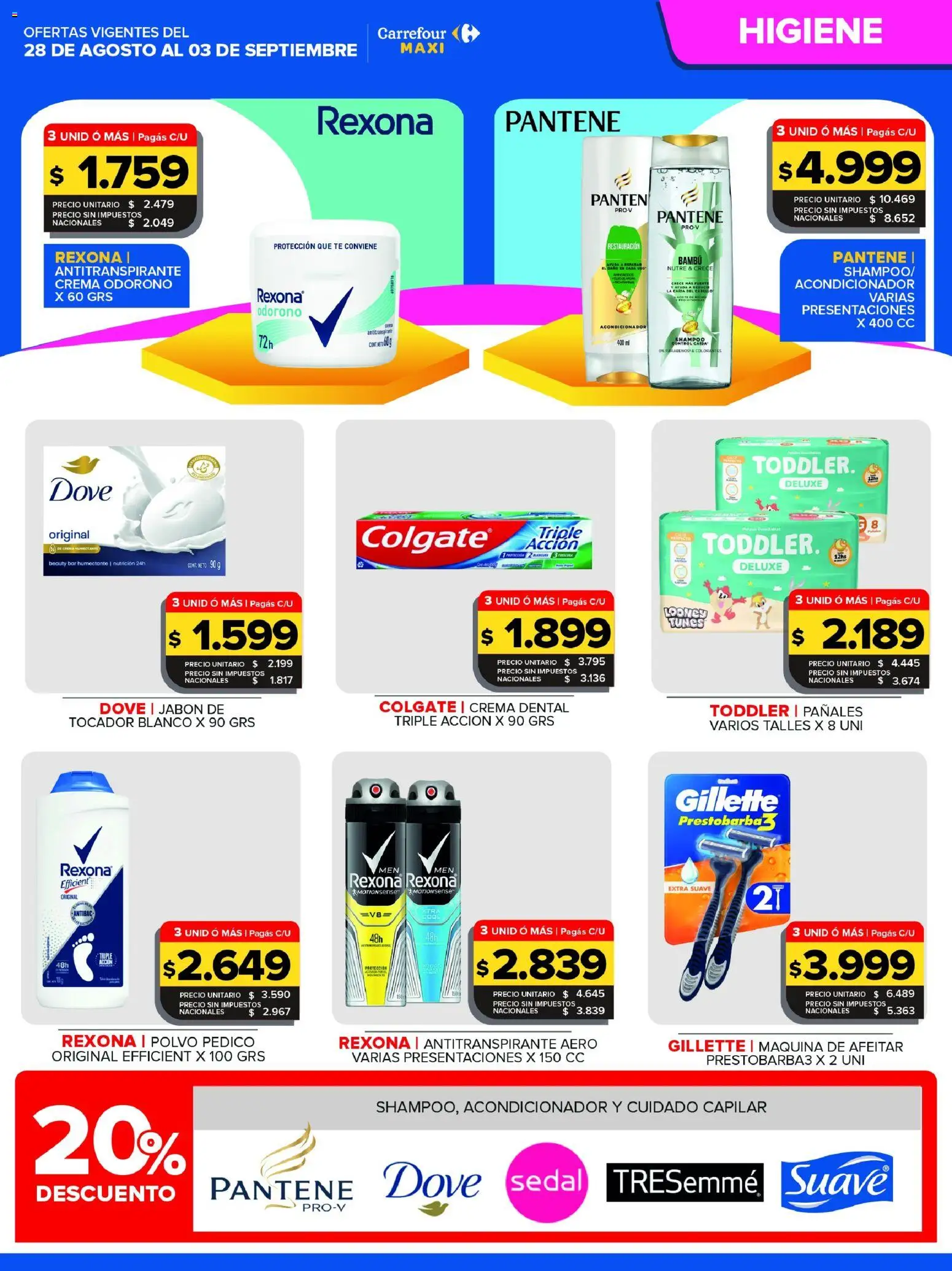 Carrefour Maxi catálogo │ válido desde el 28/08/2026 | Página: 5 | Productos: Acondicionador, Jabón, Té, Pañales