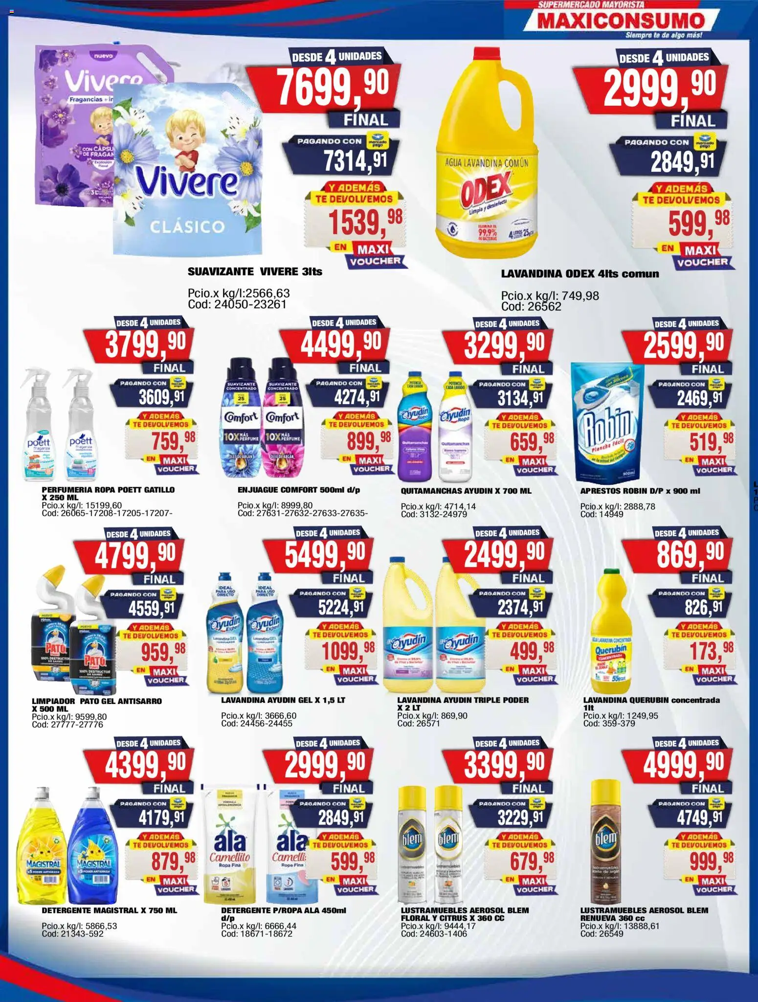 Maxiconsumo ofertas │ válido desde el 11.05.2026 | Página: 24 | Productos: Lavandina, Quitamanchas, Agua, Suavizante