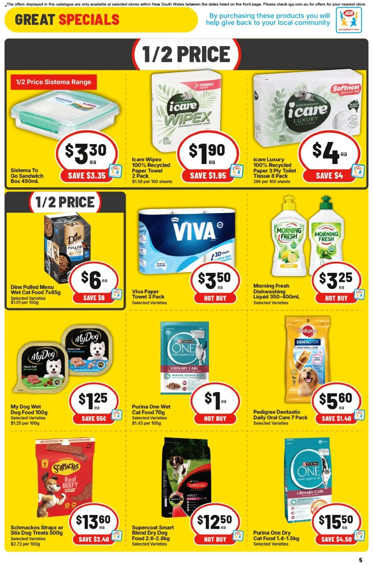 IGA catalogue - valid from 19/08/2026 | Page: 5 | Products: Food, Toilet, Dog food, Lemon