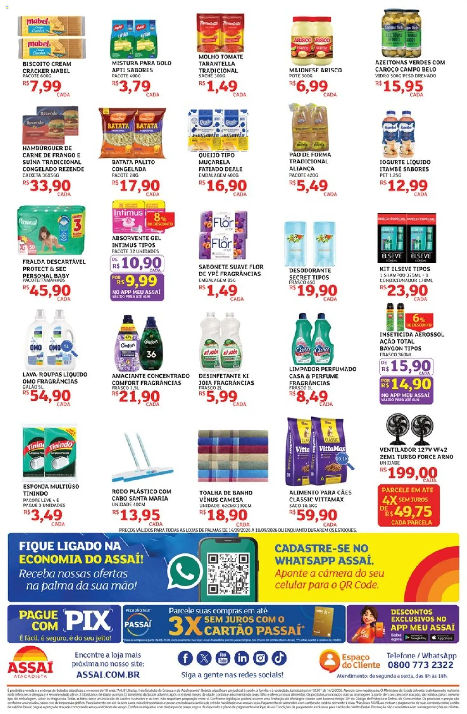 Assaí Atacadista Folheto - válido de 14/09/2026 | Página: 2 | Produtos: Shampoo, Iogurte, Hambúrguer, Sabonete