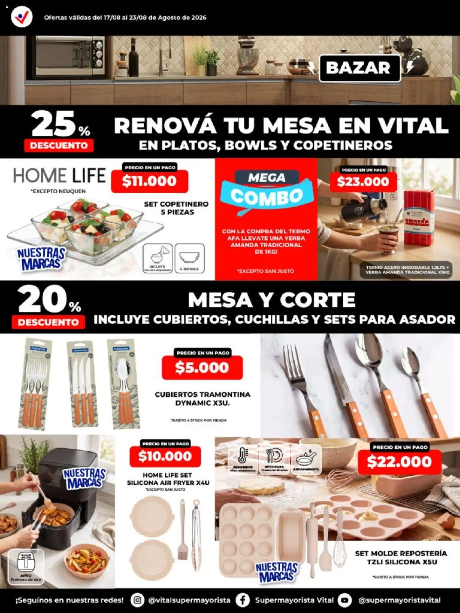 Vital - Especial de nonfood │ válido desde el 17/08/2026 | Página: 3 | Productos: Termo, Mesa, Yerba, Freidora de aire