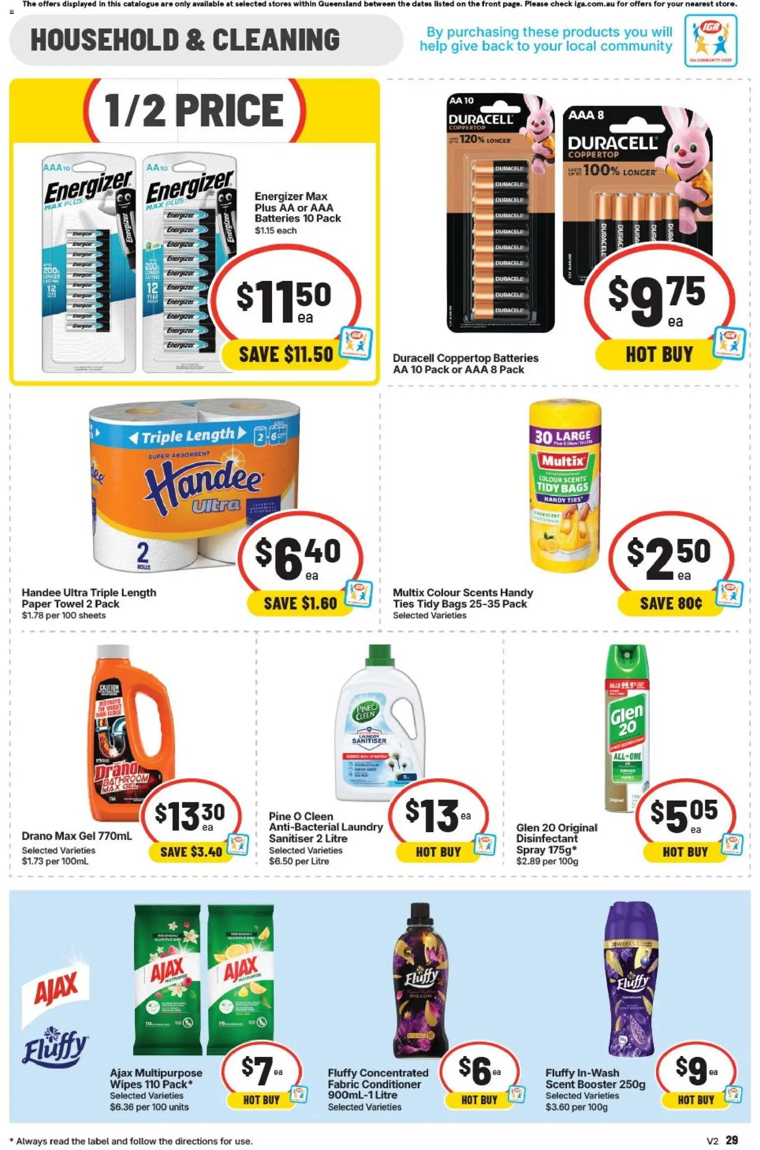 IGA catalogue - valid from 12/08/2026 | Page: 29 | Products: Household, Conditioner, Batteries, Multipurpose