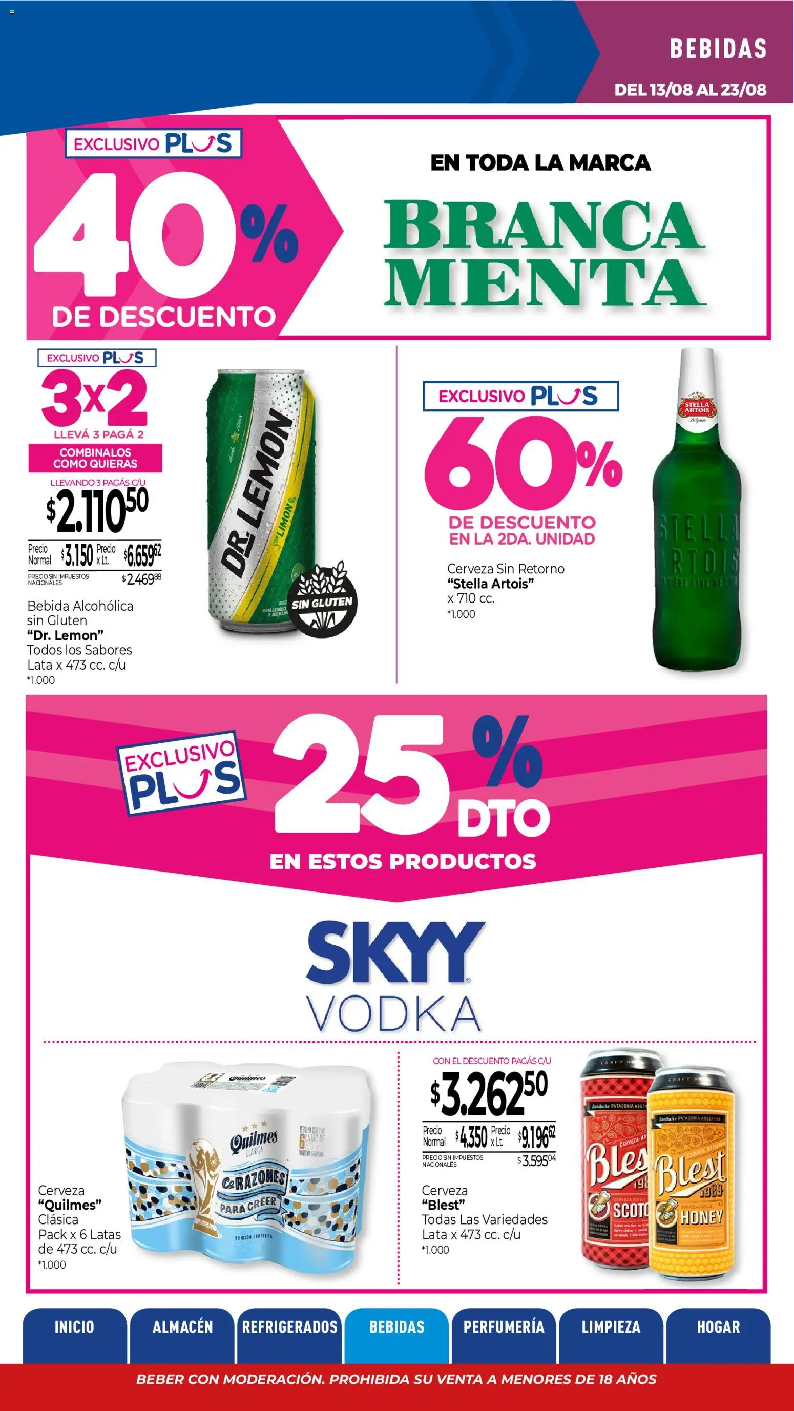 La Anonima catálogo │ válido desde el 13/08/2026 | Página: 19 | Productos: Vodka, Bebidas, Cerveza