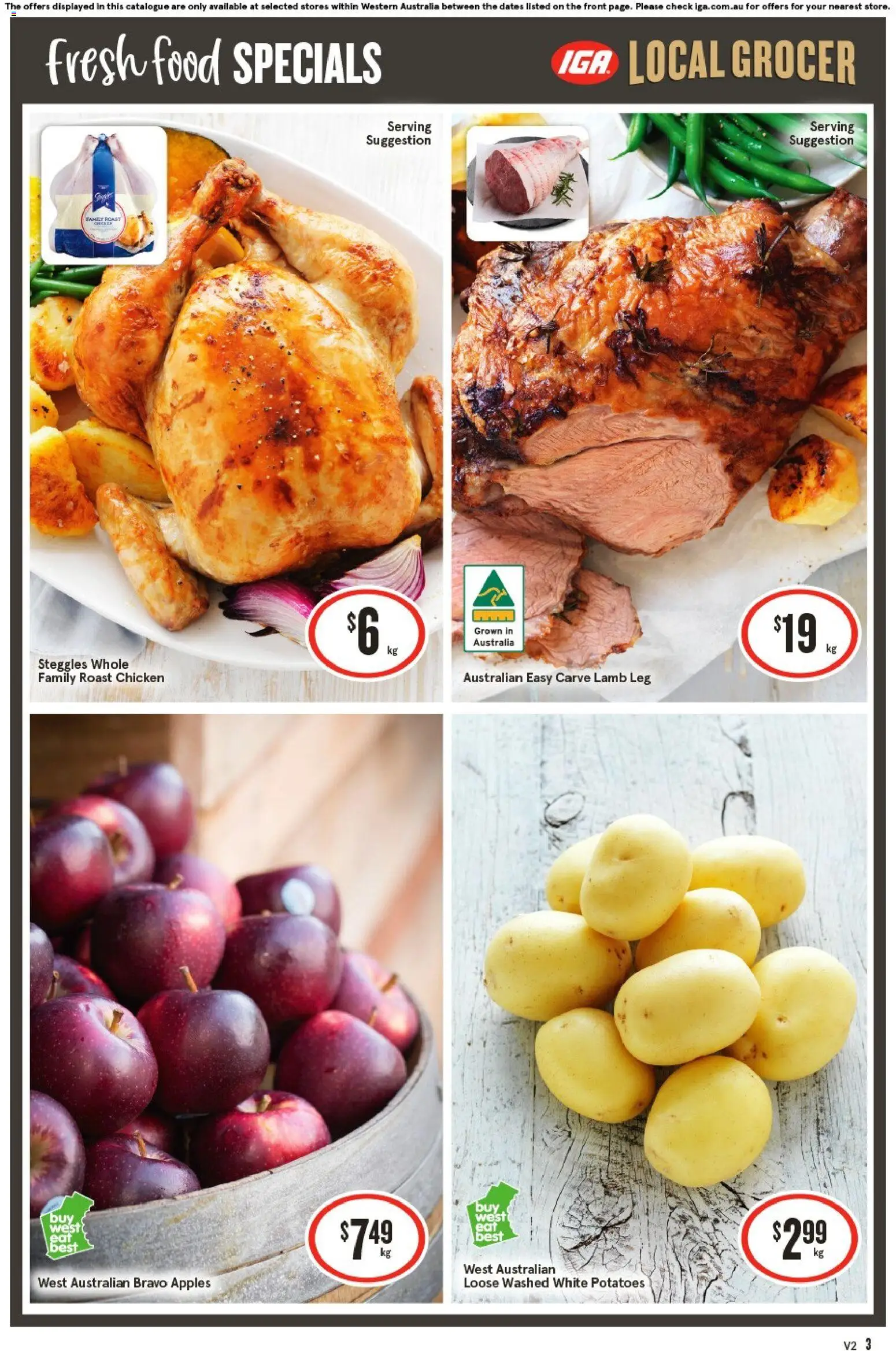 IGA catalogue - valid from 20.05.2026 | Page: 4 | Products: Chicken, Apples, Lamb, Potatoes