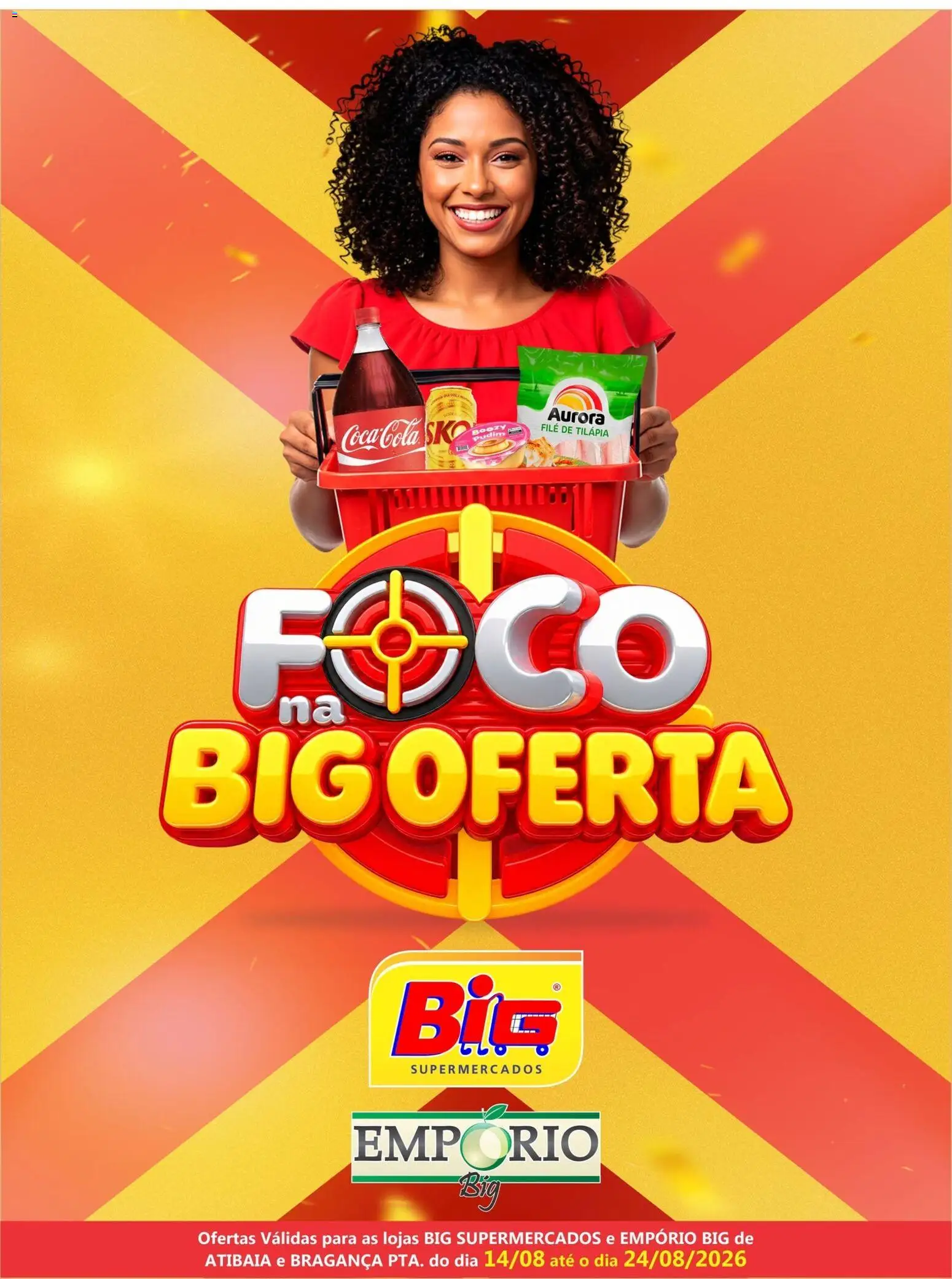 Big Supermercados Folheto - válido de 14/08/2026 | Página: 1 | Produtos: Pudim, Tilápia, Filé de tilápia