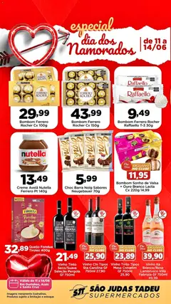 São Judas Tadeu ofertas Dia dos Namorados - Pré-Visualização do folheto da loja São Judas Tadeu, válido de 11.06.2026 | Página: 1 | Produtos: Coco, Neugebauer, Vinho, Ferrero Rocher