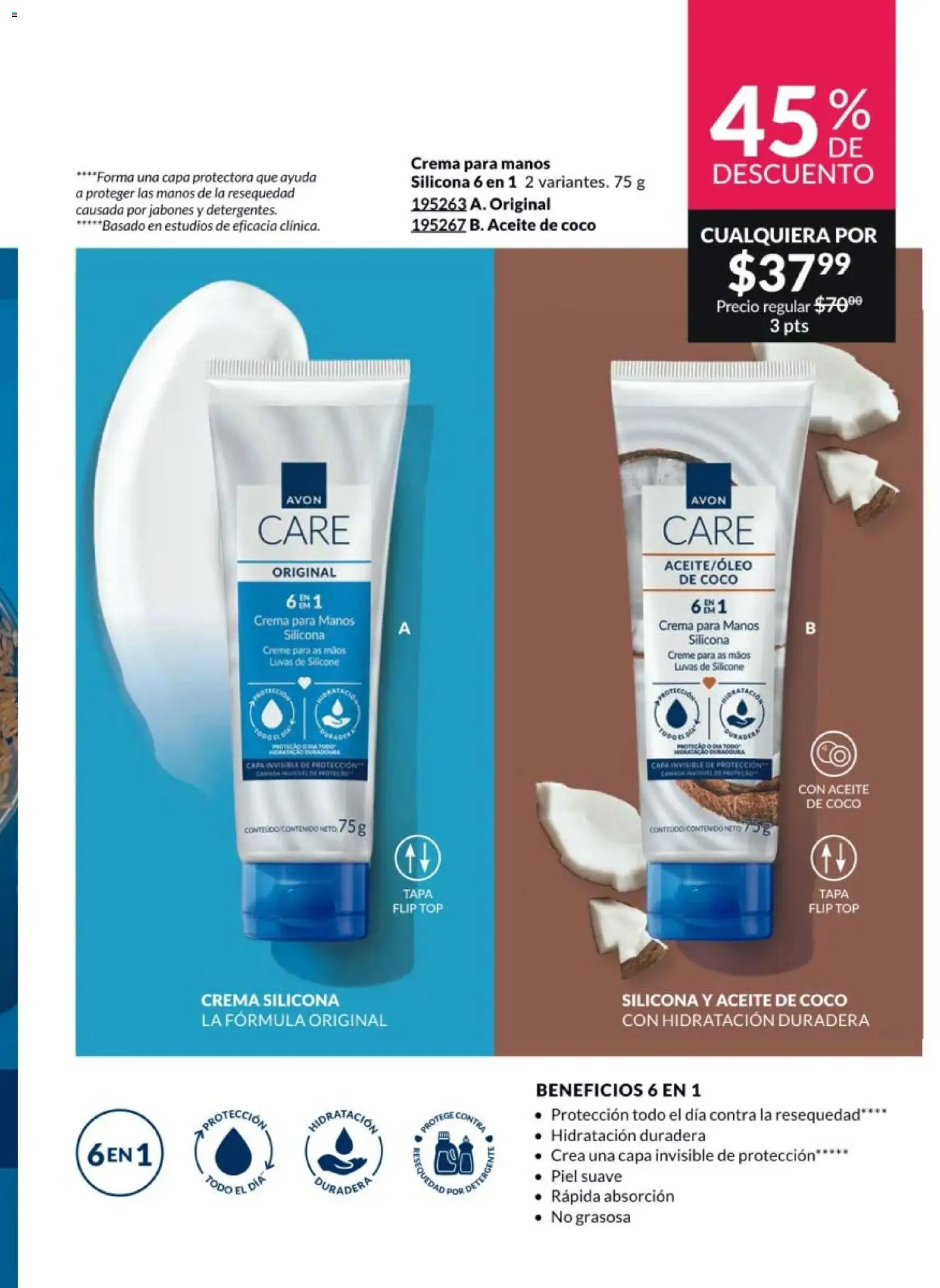 Nuevas ofertas de AVON válidas en toda la República Mexicana desde el 20/02/2026. ¡Encuentra las mejores ofertas en AVON campaña 4 2026! | Página: 153 | Productos: Coco, Aceite de coco, Crema para manos, Top